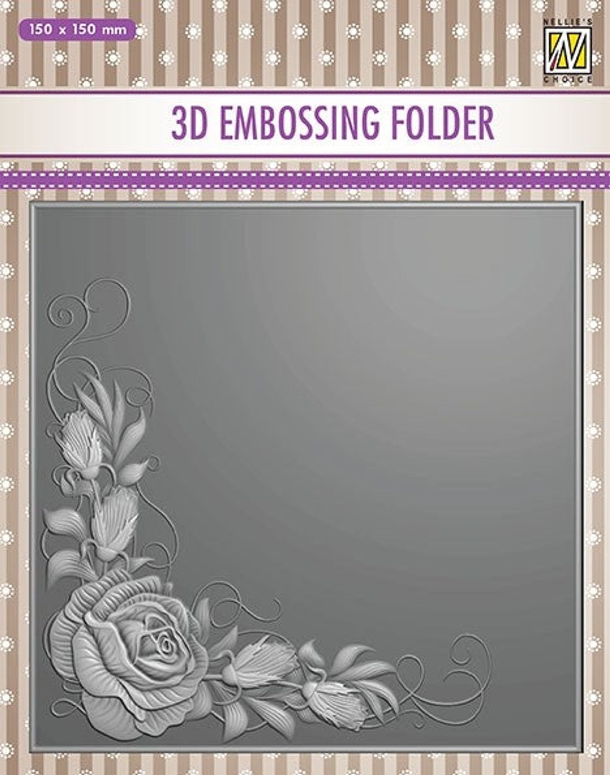 Nellie Embossing 3D Folder - Rose Corner