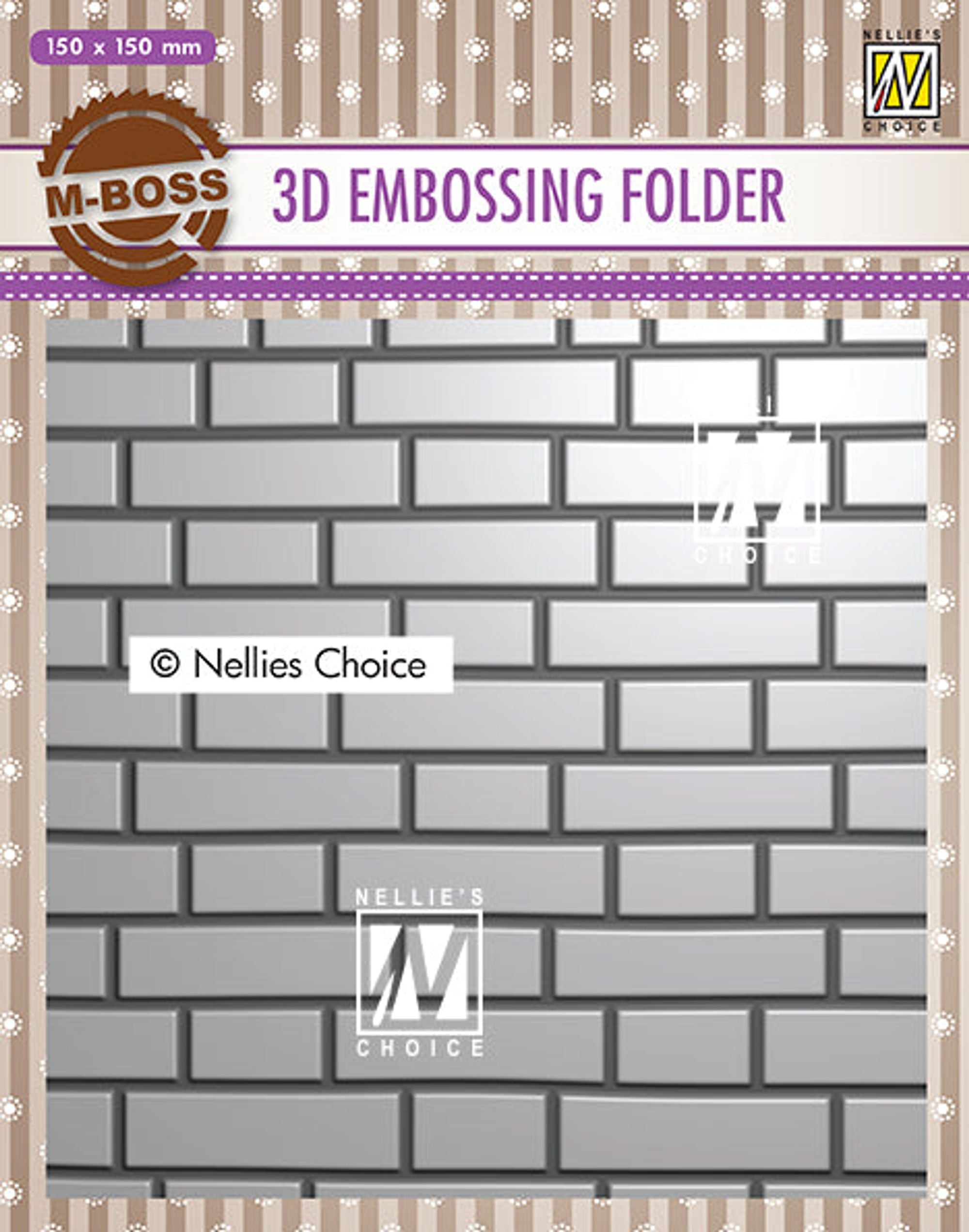 Nellie's Choice 3D Embossing Folders Brick Wall, Size: 6