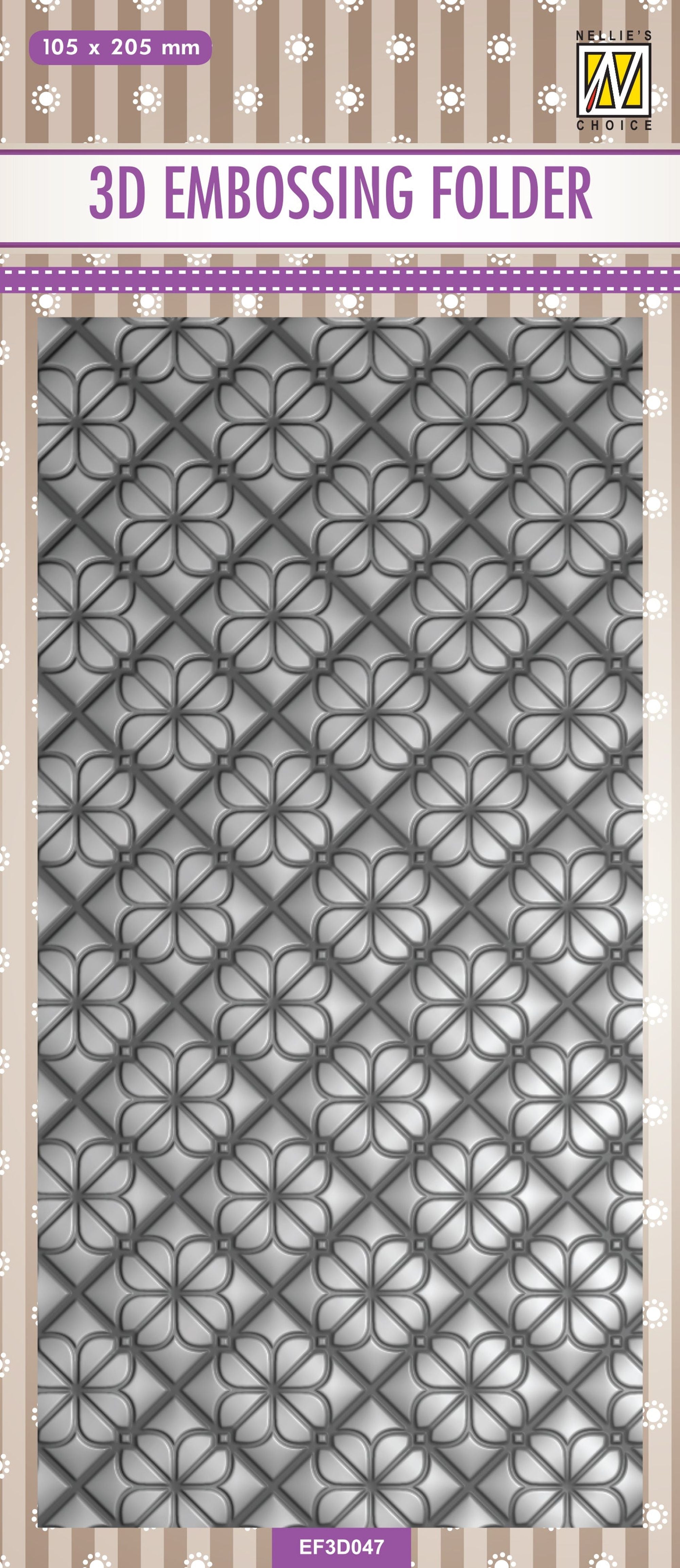 Nellie's Choice 3D Embossing Folder Slimline - Flower Backgrounds