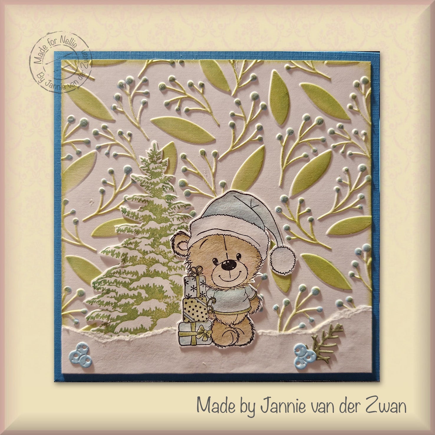 3D Embossing Folder Square - Leaves & Berries