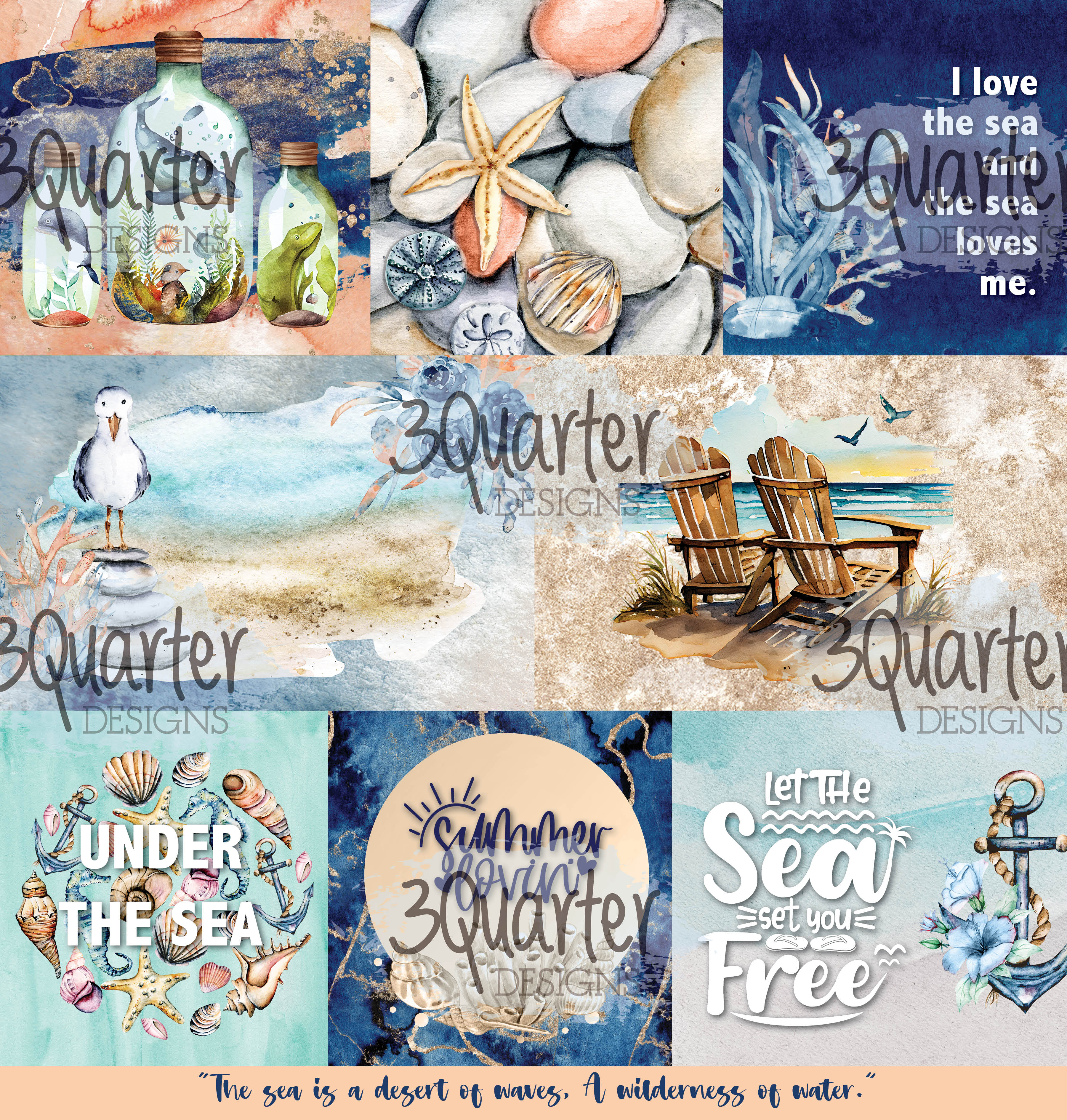 3Quarter Designs - Ocean Lovers - Scrapbook Collection