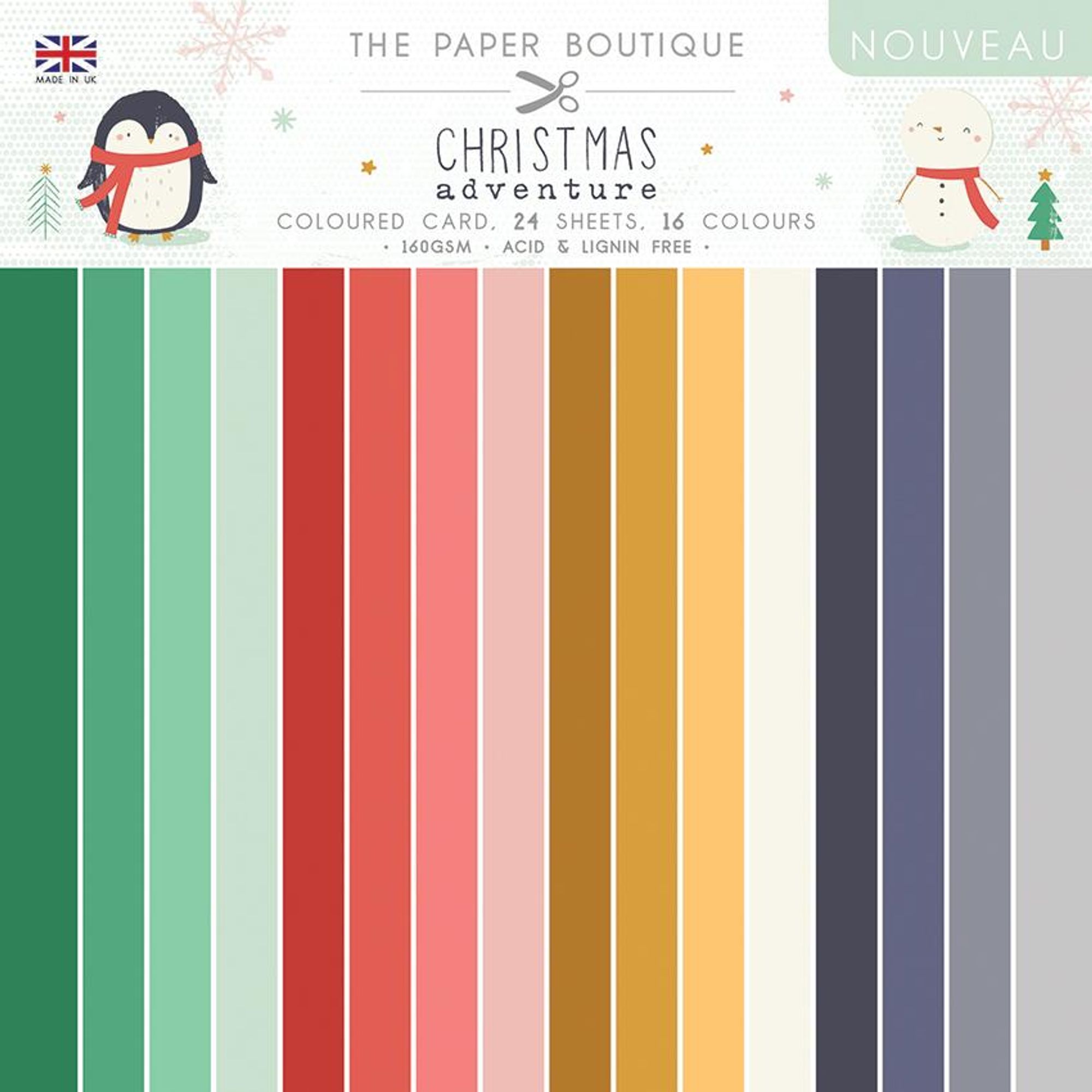 The Paper Boutique Christmas Adventure 8x8 Colour Card Pack