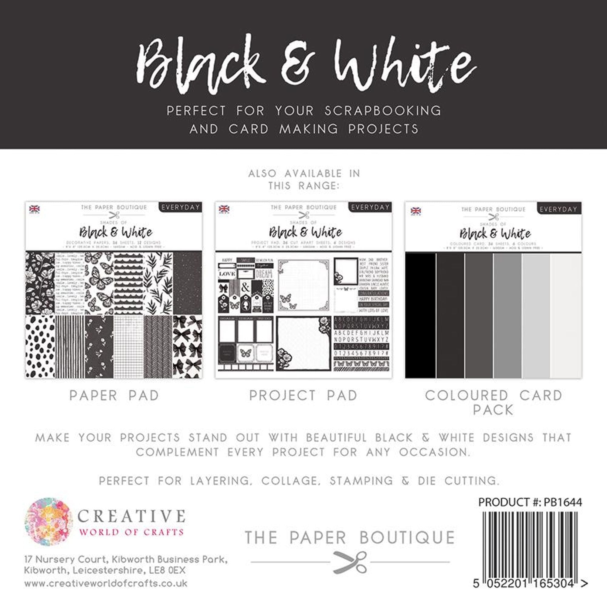 The Paper Boutique Everyday - Shades Of - Black & White 8 in x 8 in Colours
