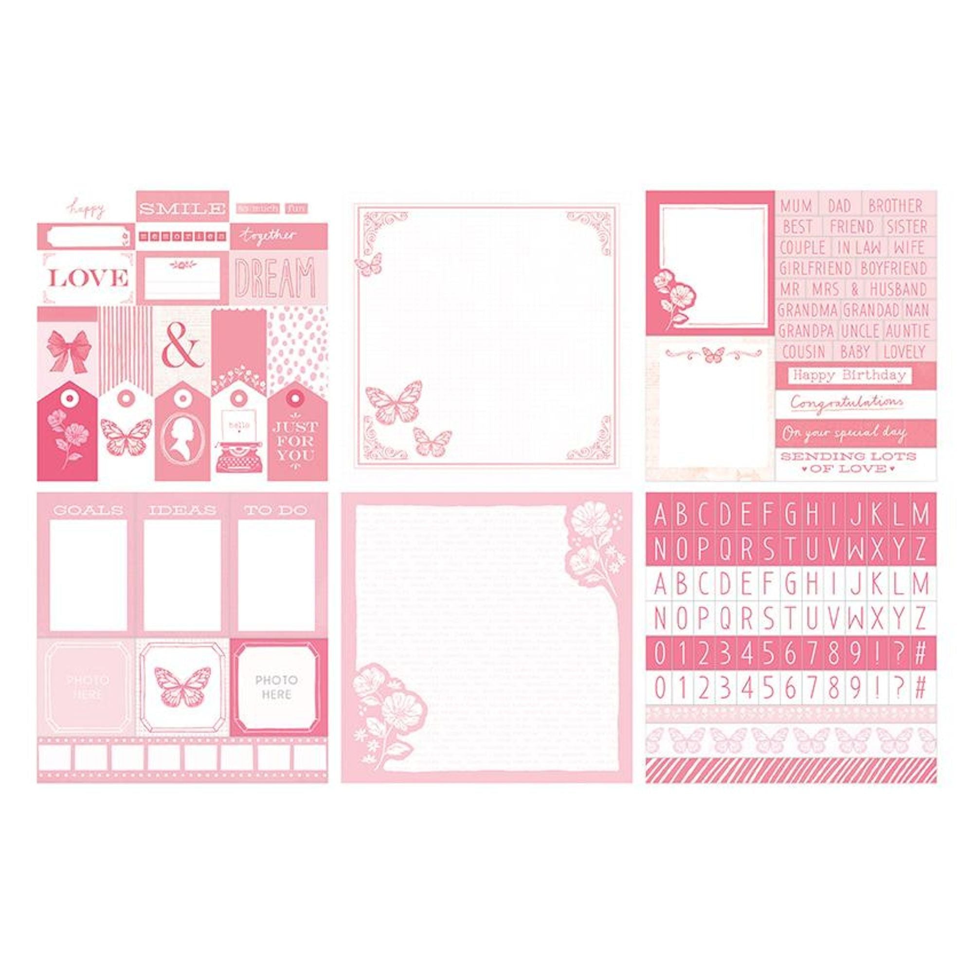 The Paper Boutique Everyday - Shades Of - Pink 8 in x 8 in Project Pad