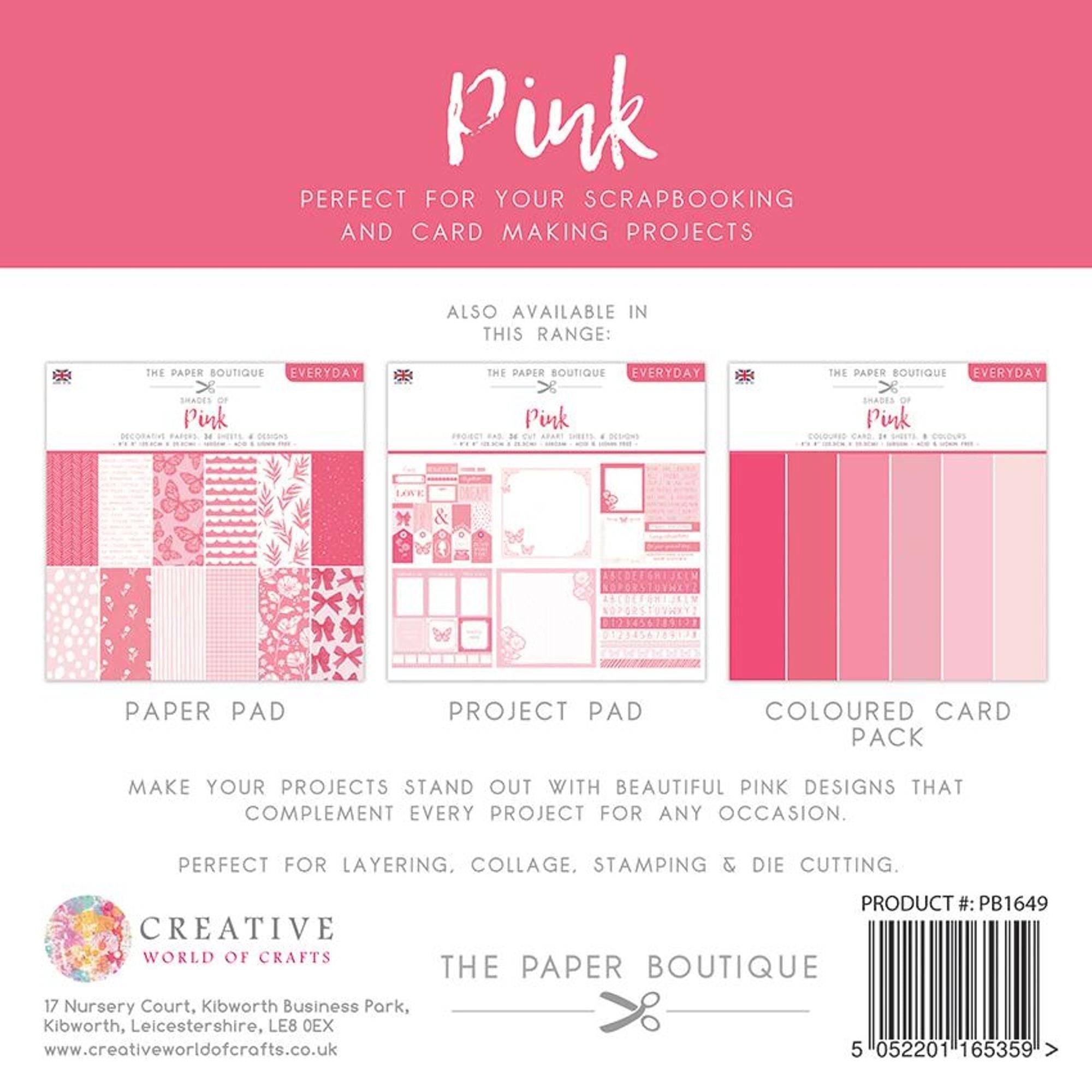 The Paper Boutique Everyday - Shades Of - Pink 8 in x 8 in Project Pad