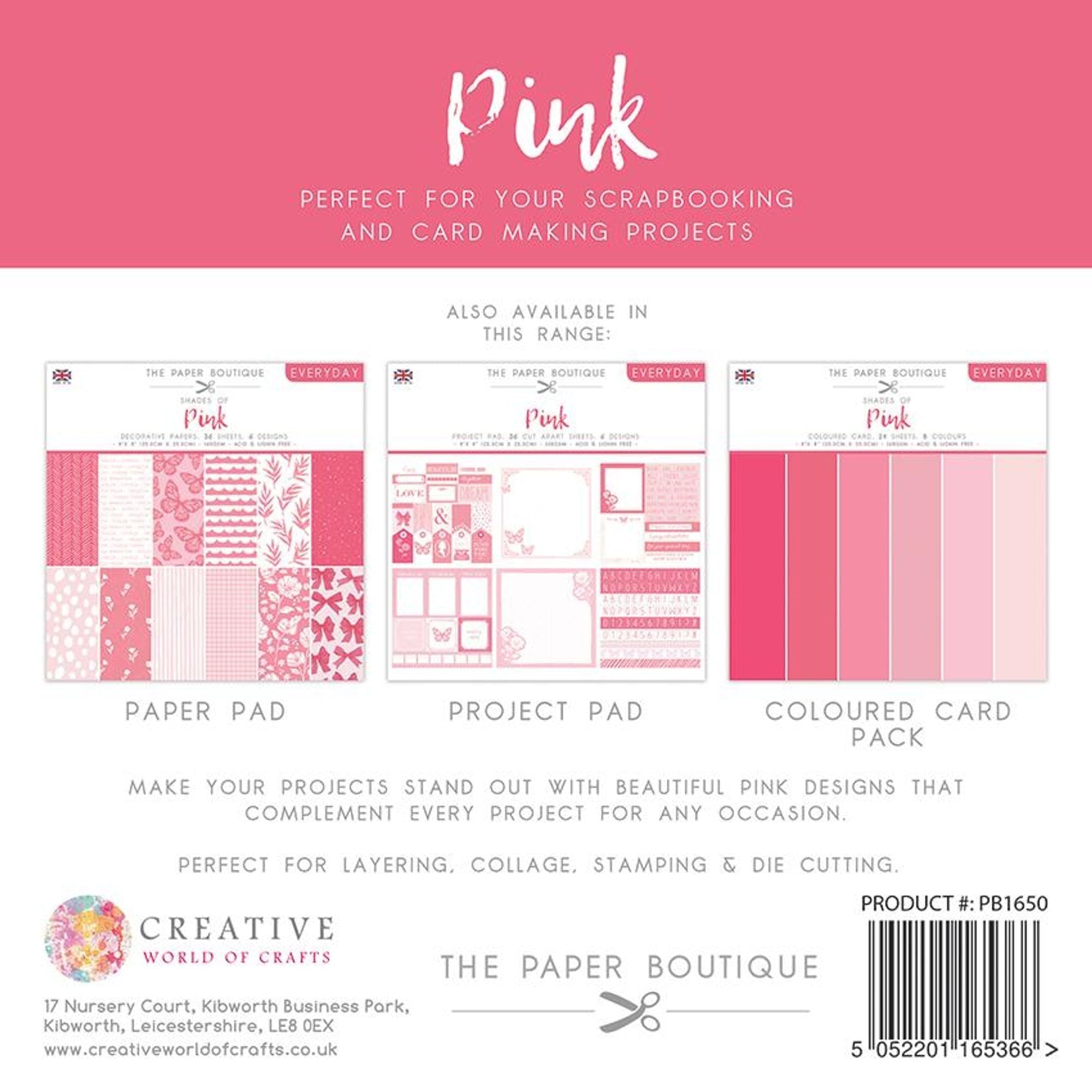The Paper Boutique Everyday - Shades Of - Pink 8 in x 8 in Colours