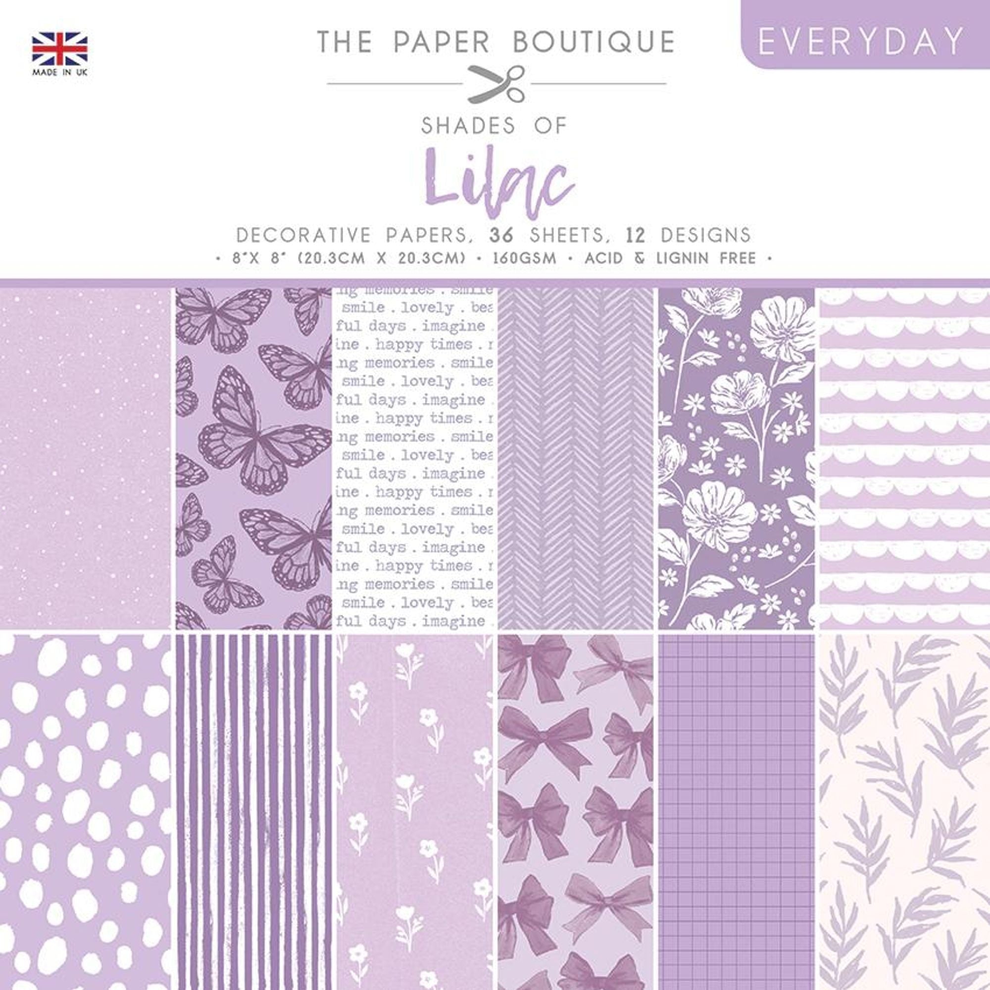 The Paper Boutique Everyday - Shades Of - Lilac 8 in x 8 in Pad