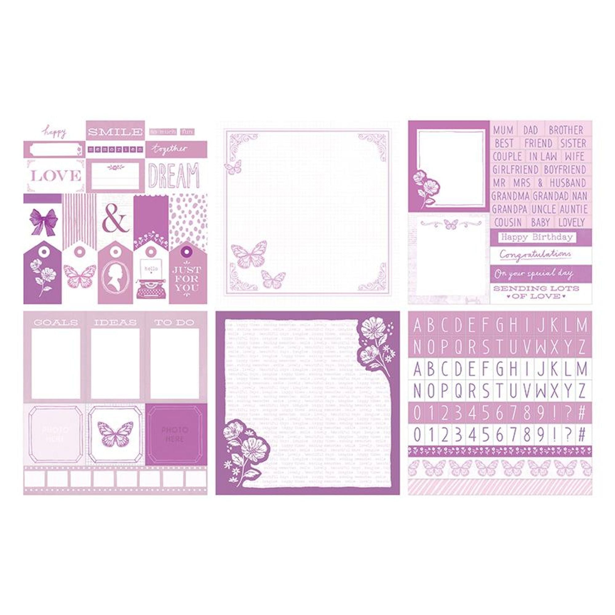 The Paper Boutique Everyday - Shades Of - Purple 8 in x 8 in Project Pad
