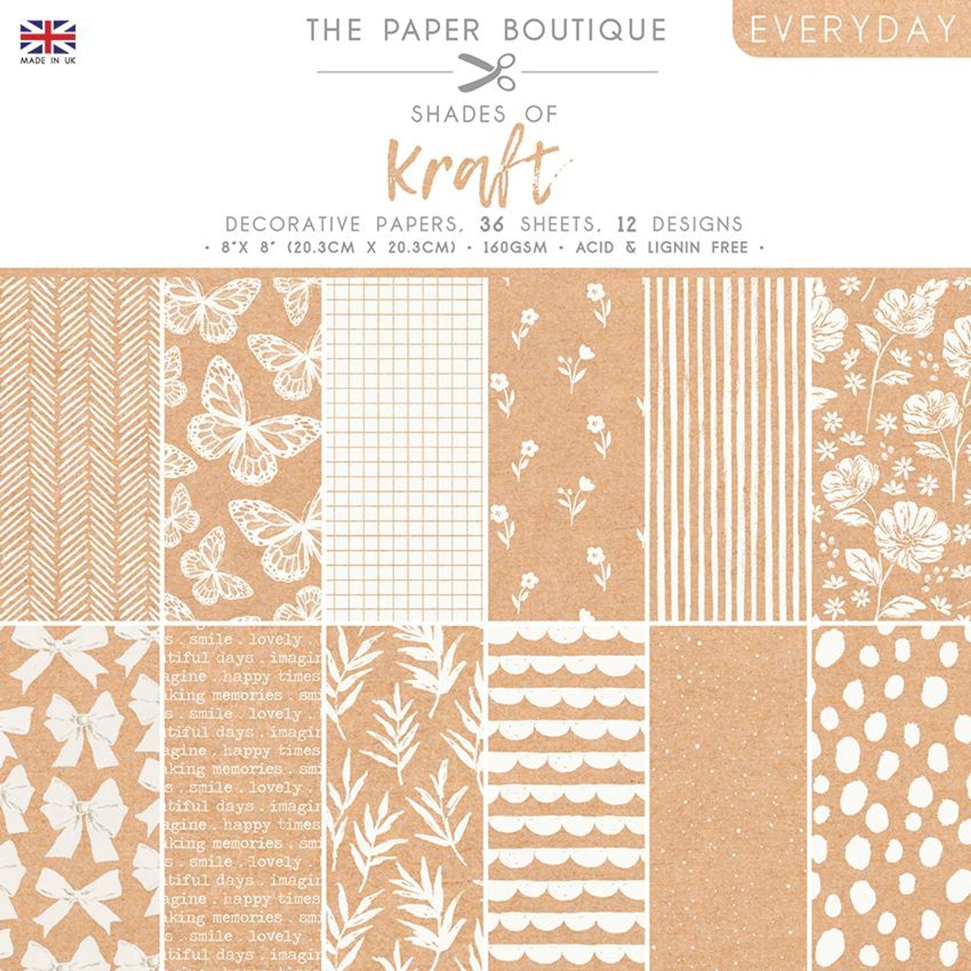 The Paper Boutique Everyday - Shades Of - Kraft 8 in x 8 in Pad