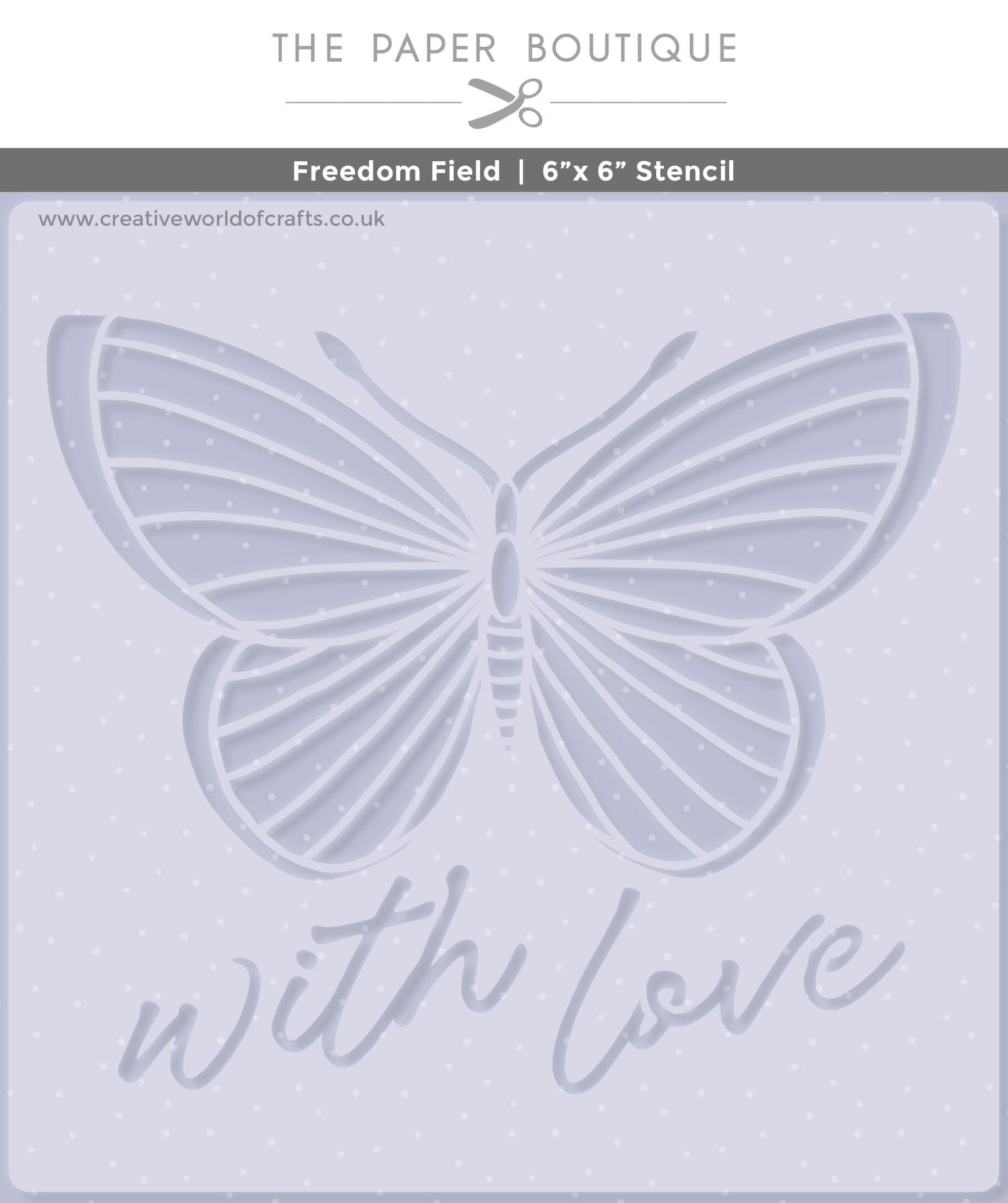 The Paper Boutique Freedom Field 6 in x 6 in Stencil