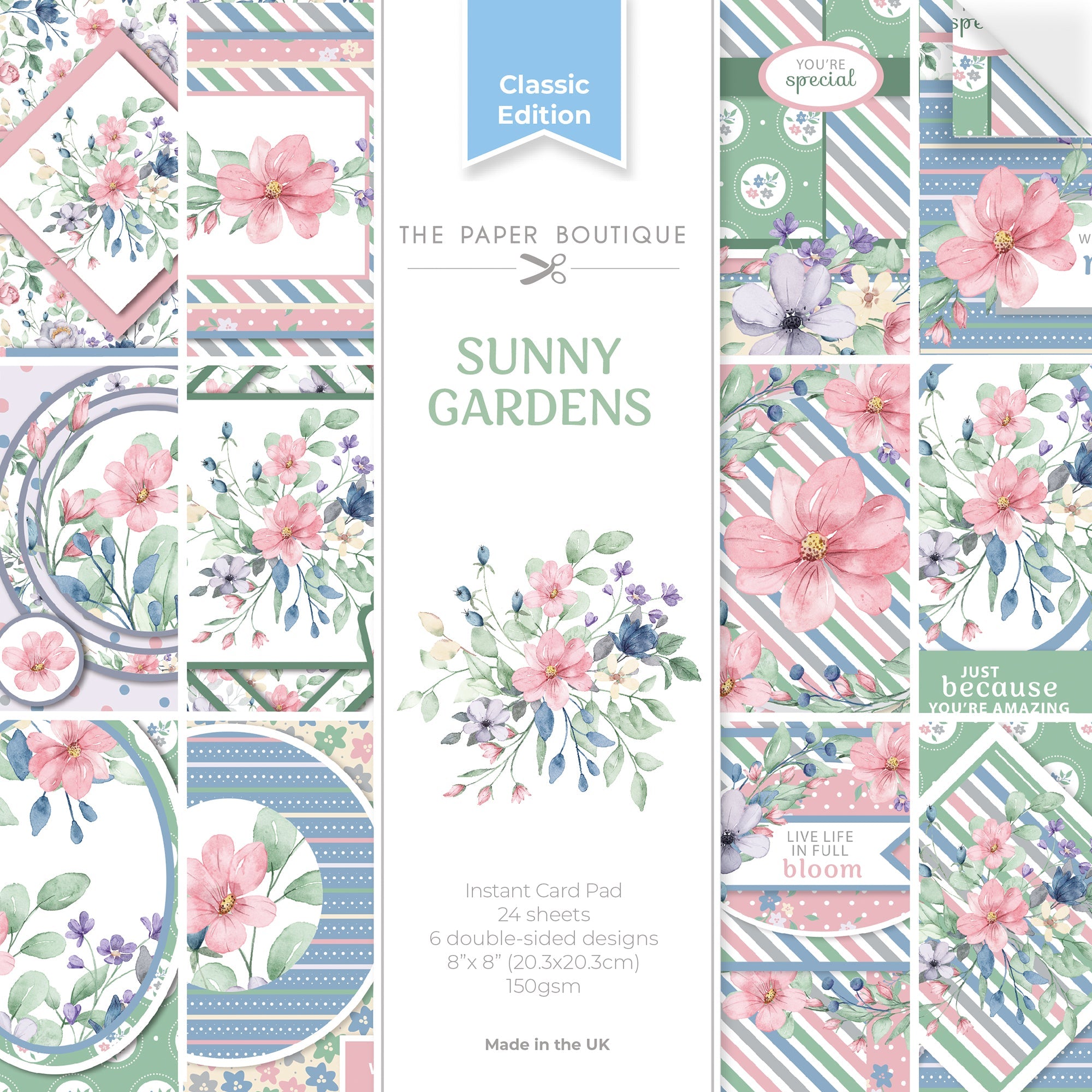 The Paper Boutique Sunny Gardens 8 in x 8 in Instant Card Pad