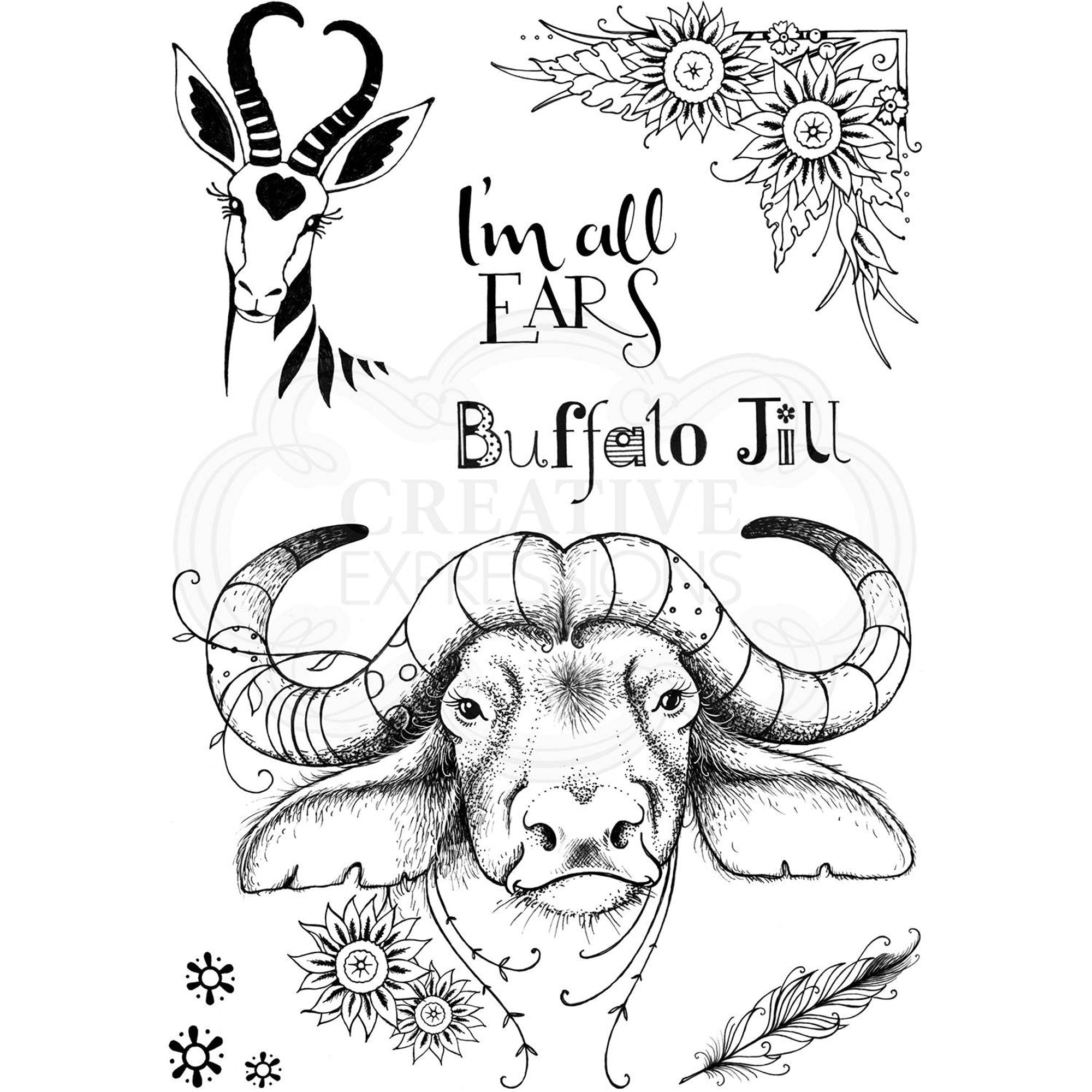 Pink Ink Designs Buffalo Jill A5 Clear Stamp
