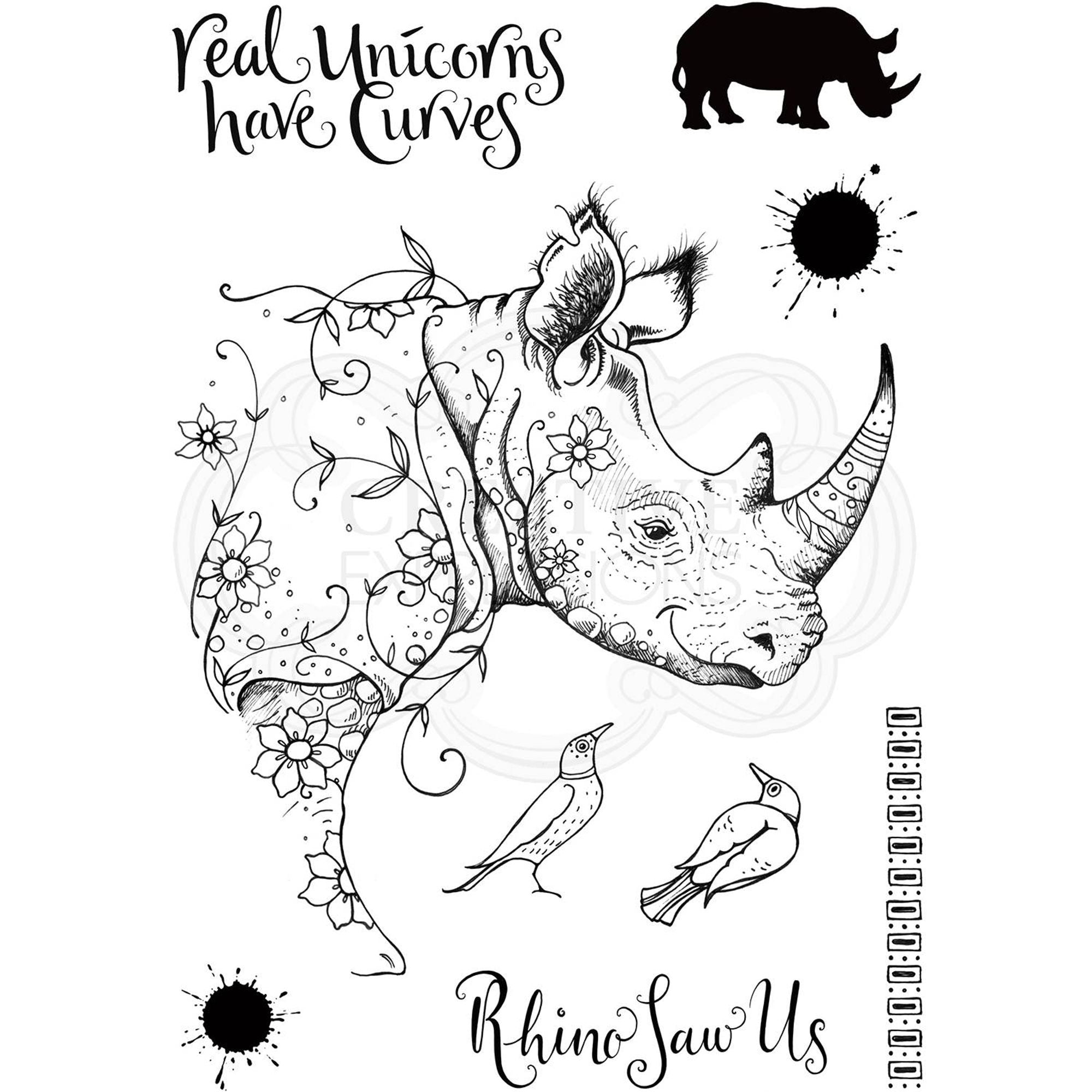 Pink Ink Designs Rhino Saw Us A5 Clear Stamp