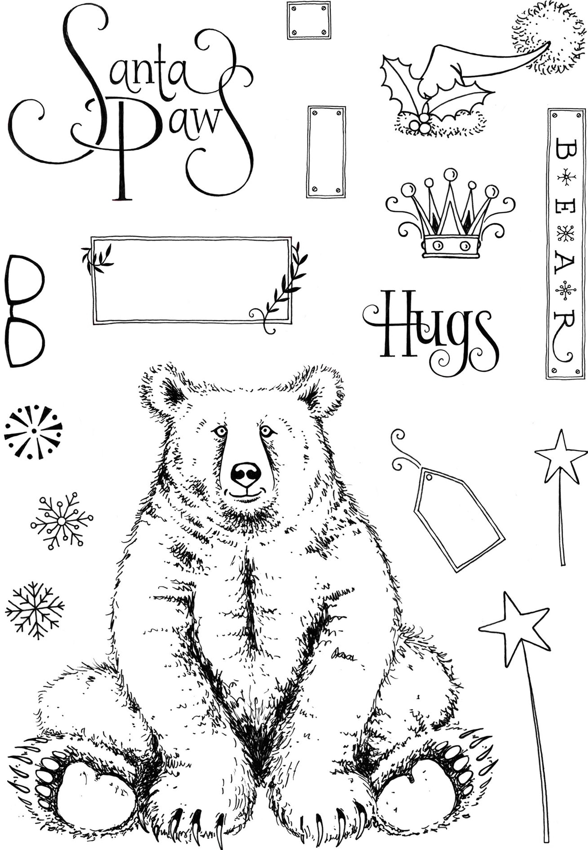 Pink Ink Designs Bear Hugs 6 in x 4 in Clear Stamp Set