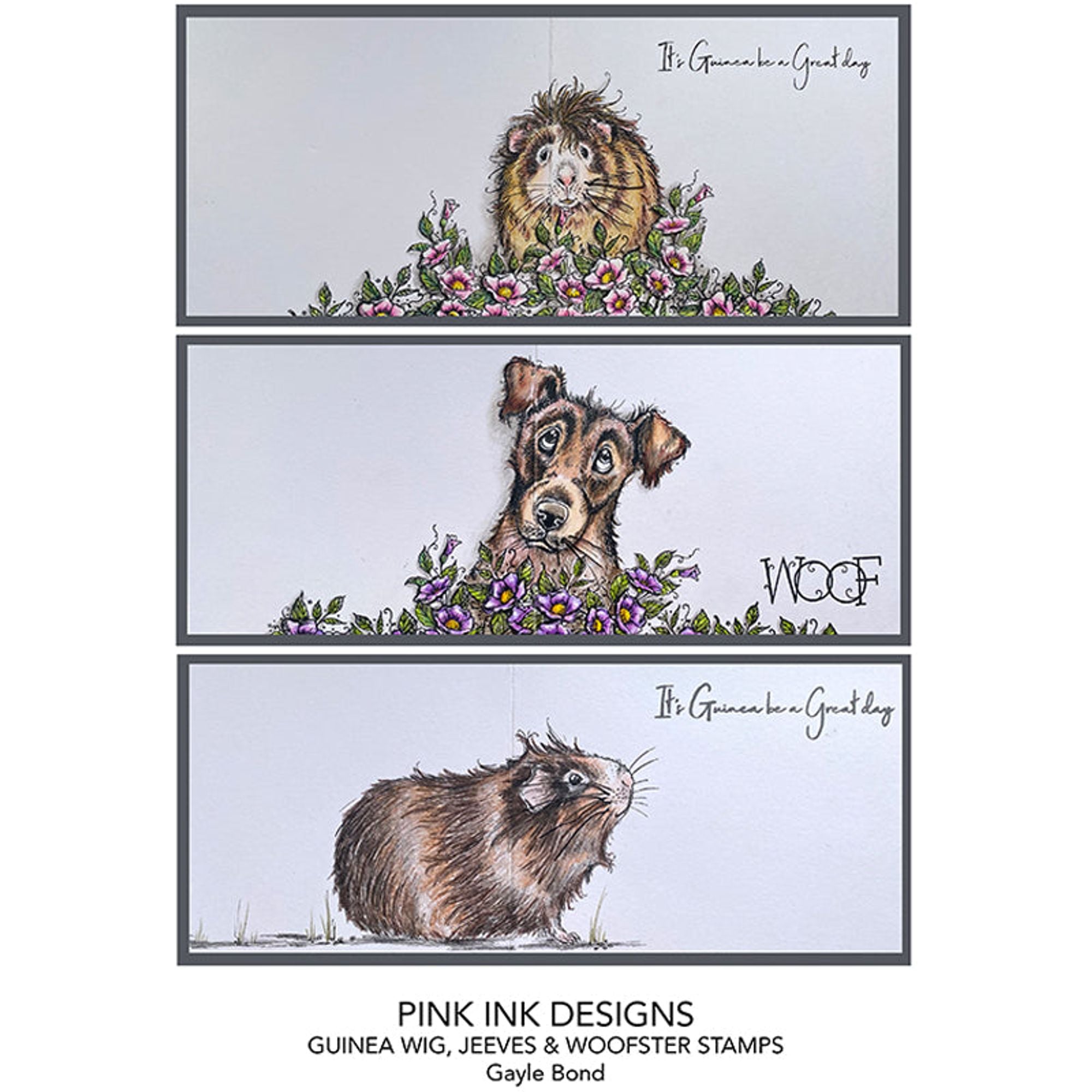 Pink Ink Designs Jeeves & Woofster A5 Clear Stamp Set