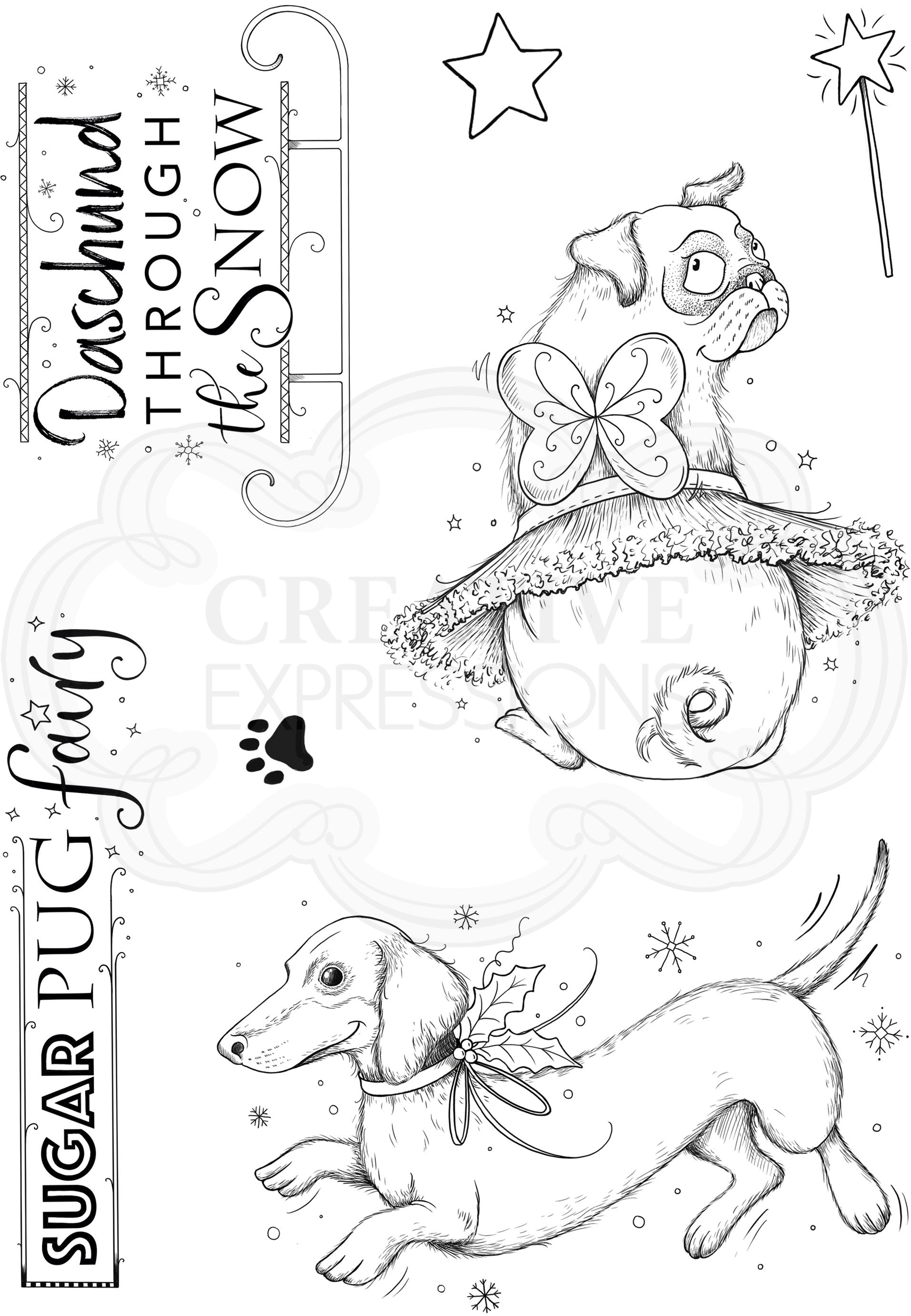 Pink Ink Designs Pawsome Pooch A5 Clear Stamp