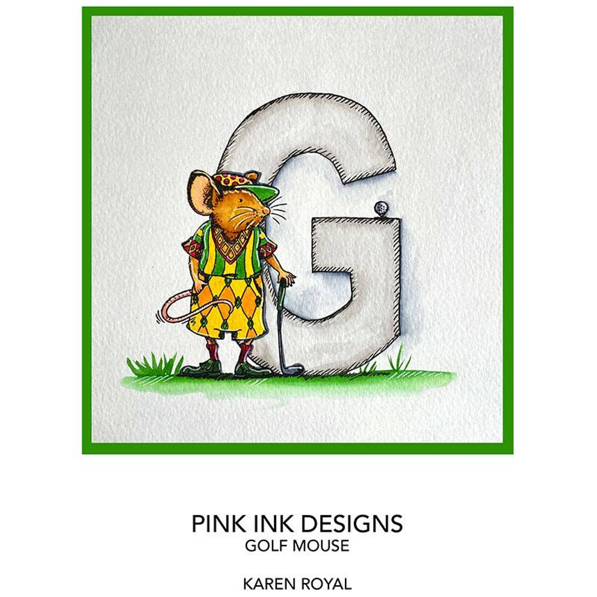 Pink Ink Designs Golf Mouse A7 Clear Stamp