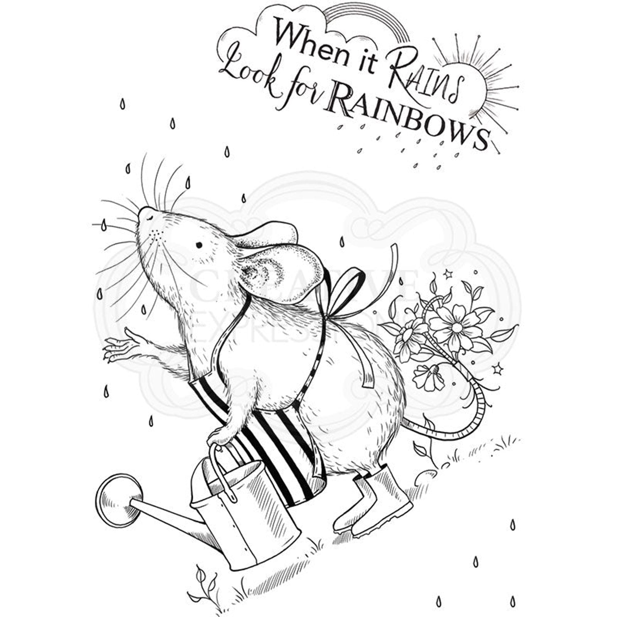 Pink Ink Designs Rain Mouse A7 Clear Stamp
