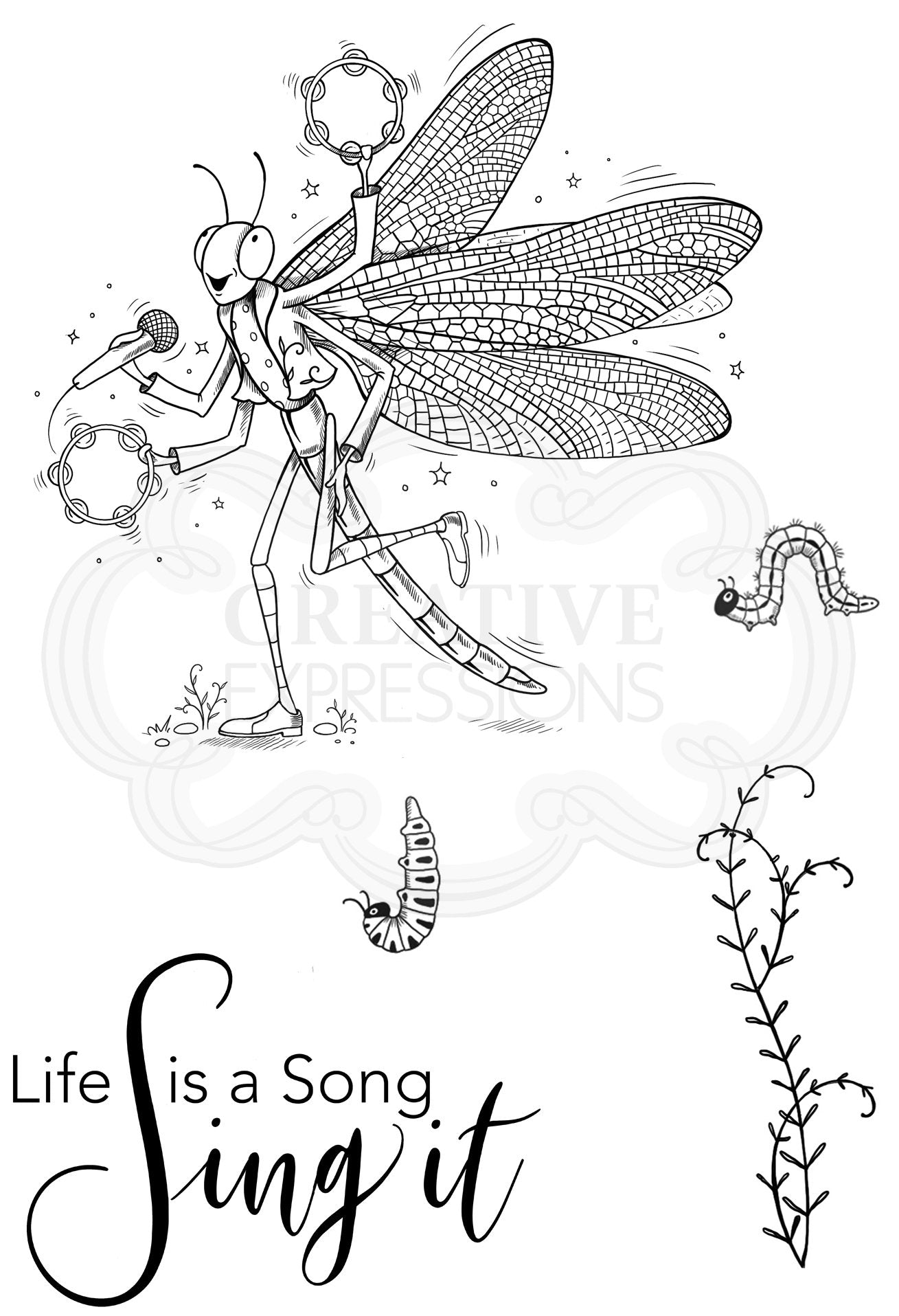 Pink Ink Designs The Singer A6 Clear Stamp Set