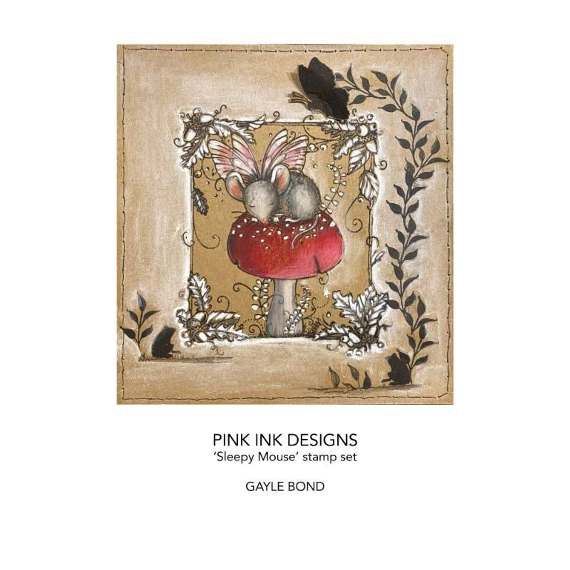 Pink Ink Designs Sleepy Mouse 3 in x 4 in Clear Stamp Set