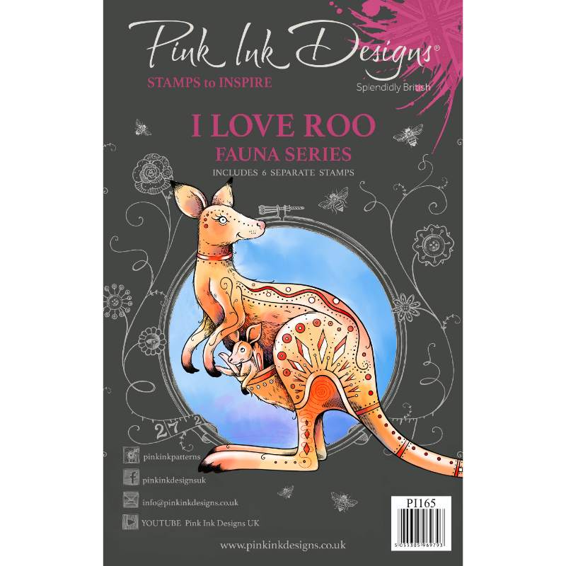 Pink Ink Designs I Love Roo 6 in x 8 in Clear Stamp Set