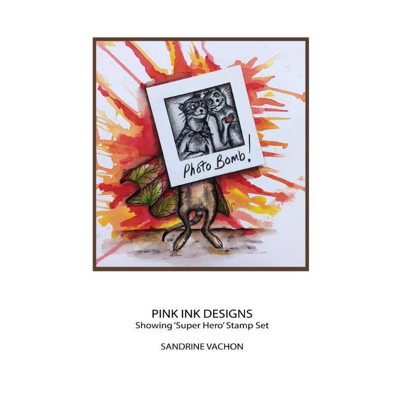 Pink Ink Designs Super Hero 6 in x 8 in Clear Stamp Set