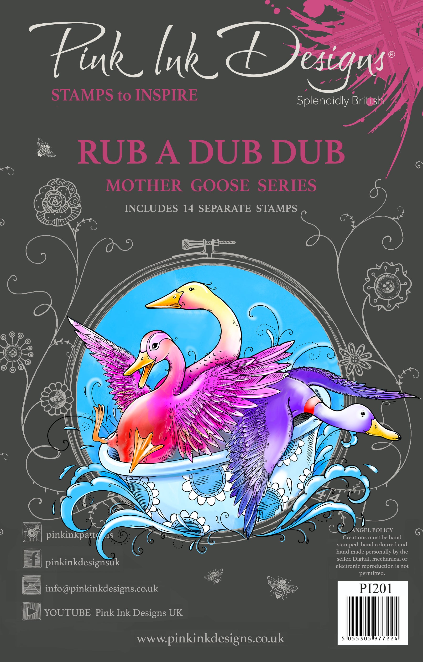 Pink Ink Designs Rub A Dub Dub 6 in x 8 in Clear Stamp Set
