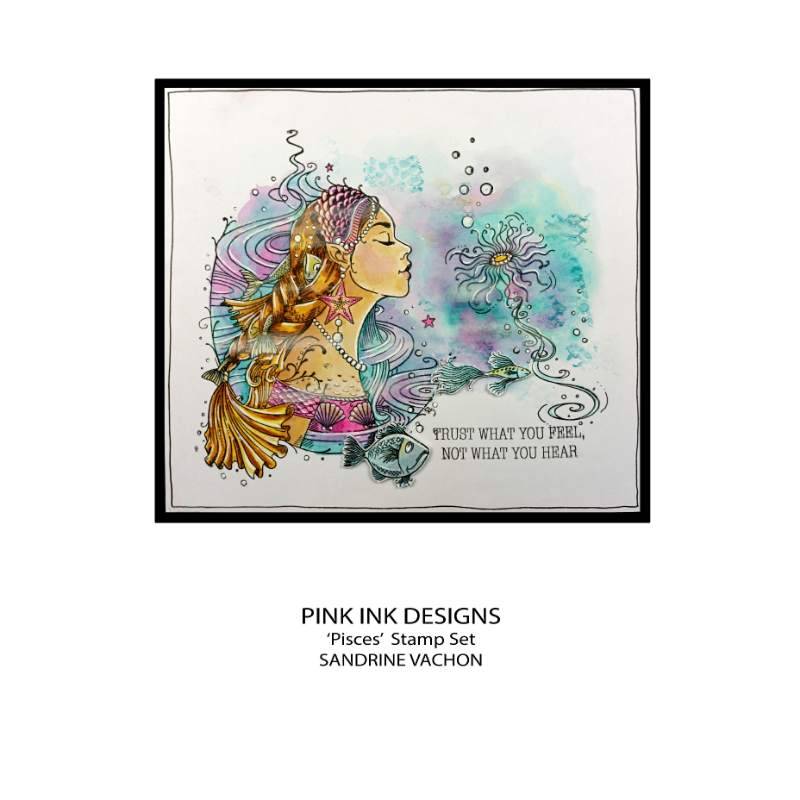 Pink Ink Designs Pisces - The Empath 6 in x 8 in Clear Stamp Set