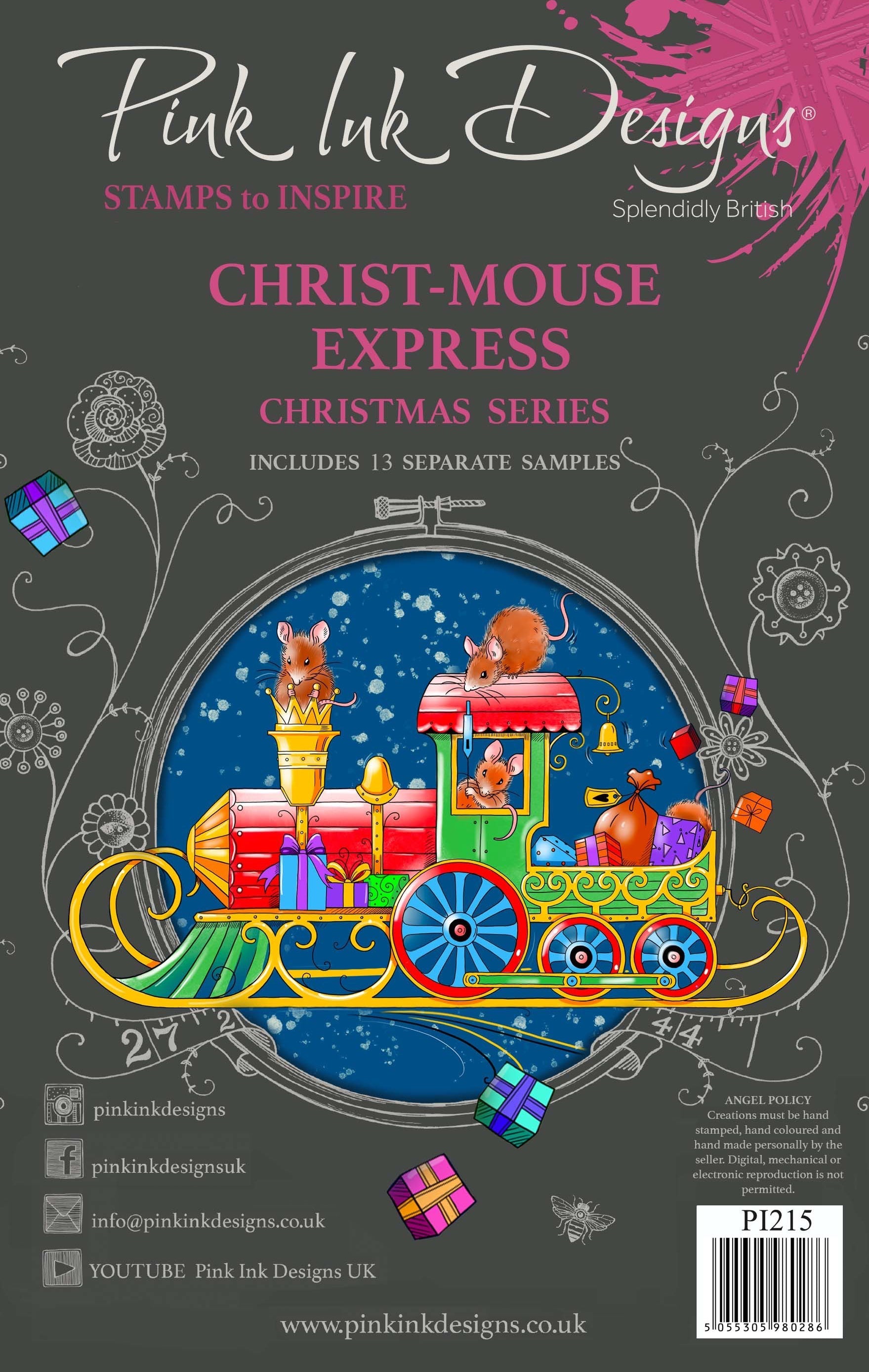 Pink Ink Designs Christ-Mouse Express 6 in x 8 in Clear Stamp Set