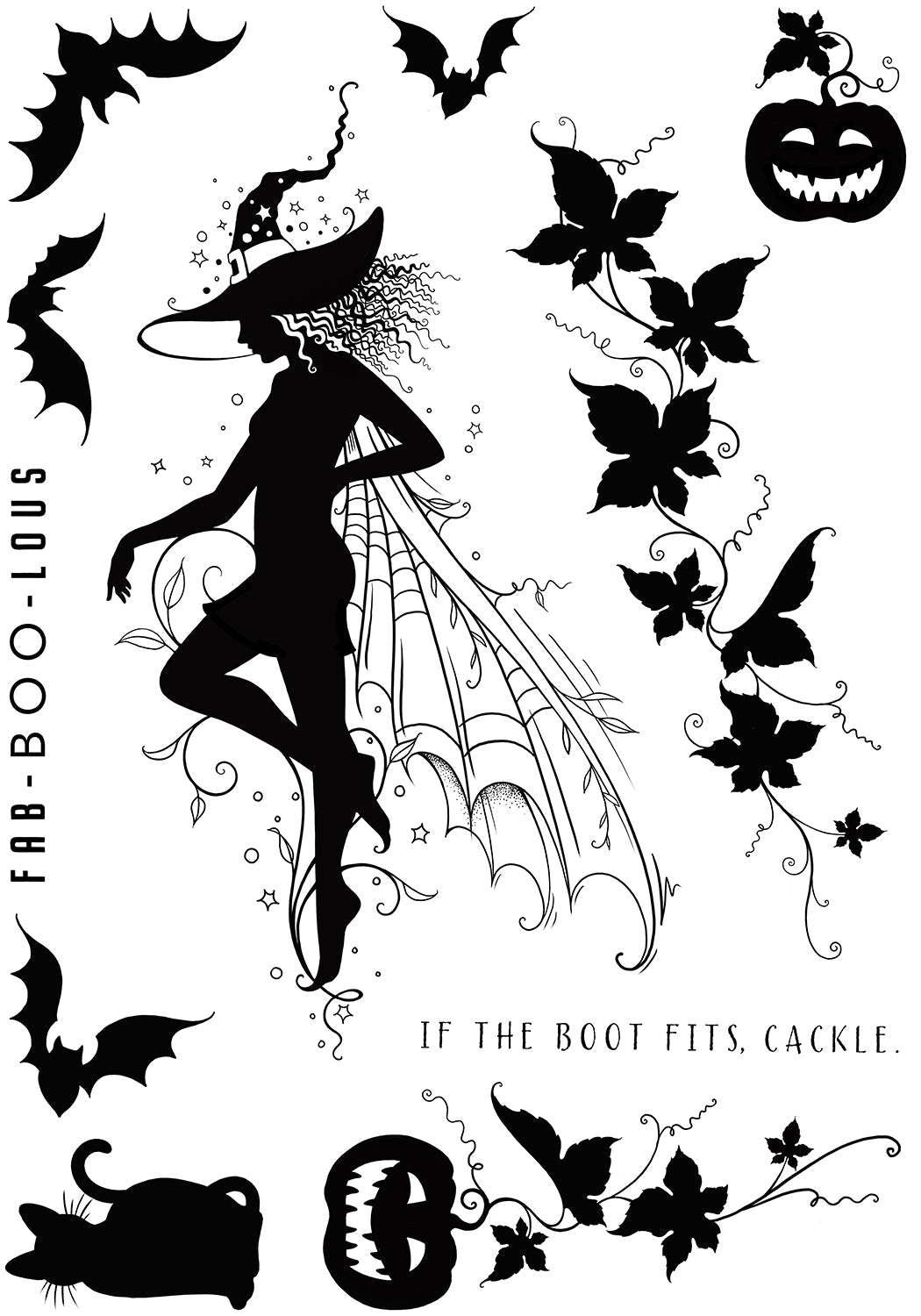 Pink Ink Designs Giselle 6 in x 8 in Clear Stamp Set