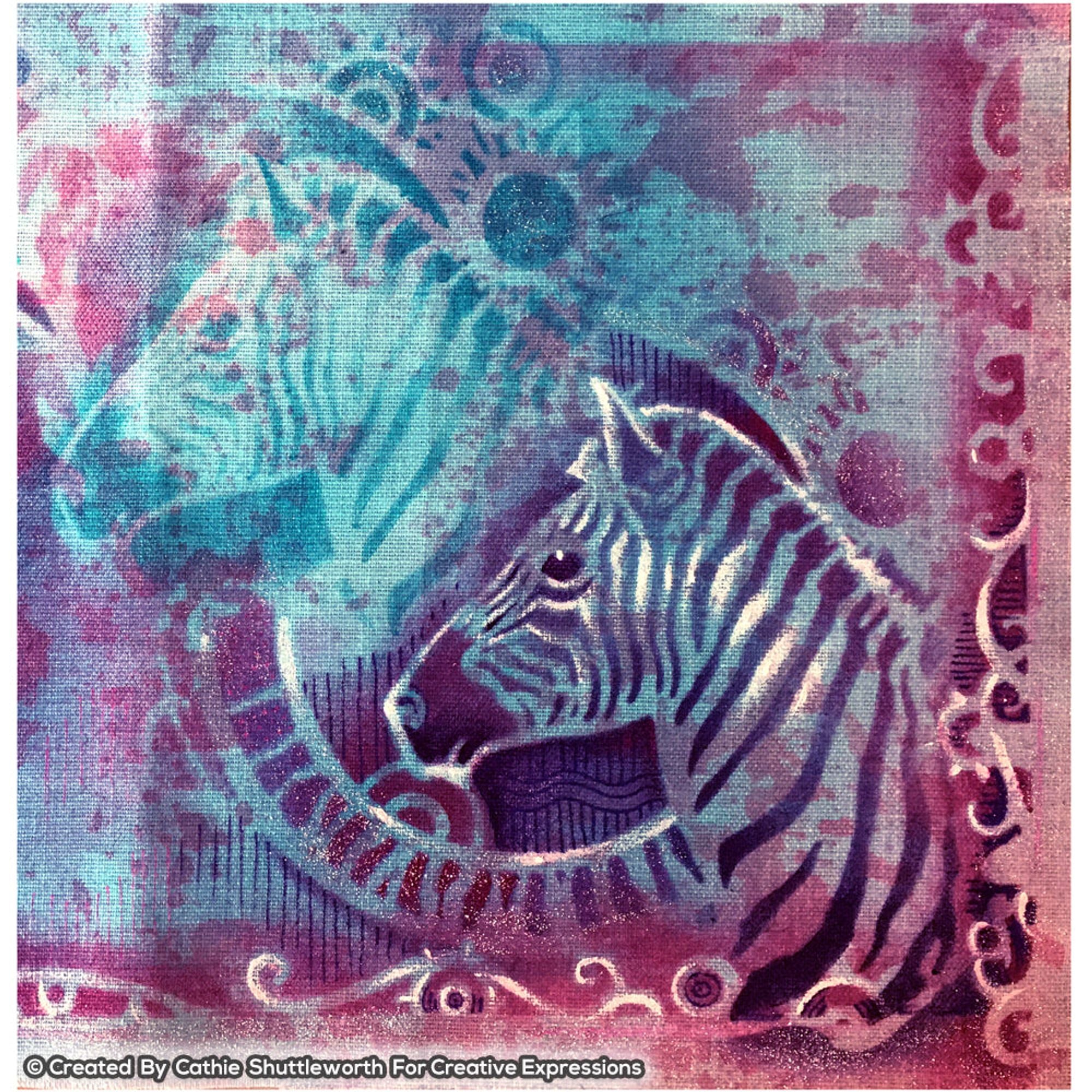 Pink Ink Designs Zebra Stripes 8 in x 8 in Stencil