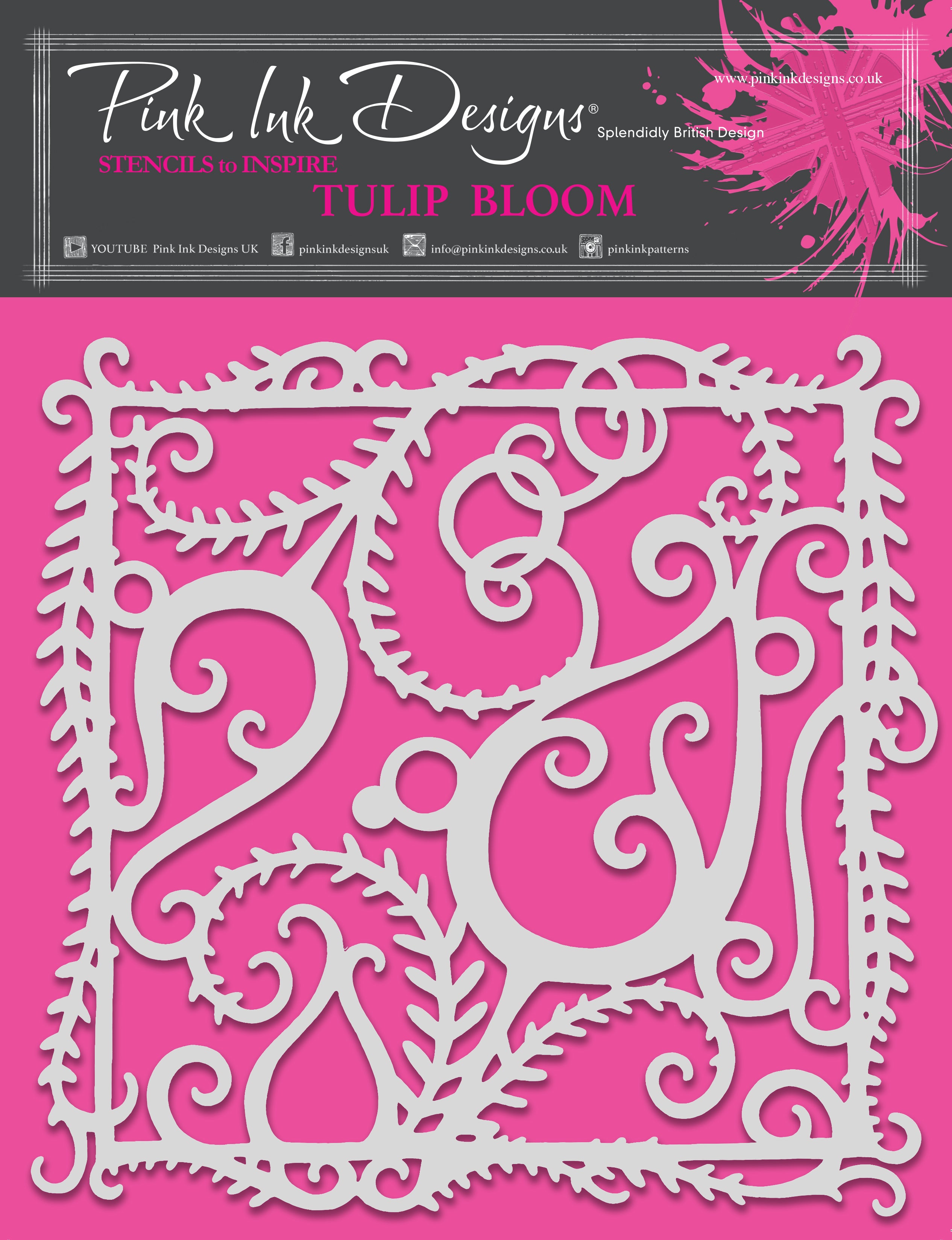Pink Ink Designs Tulip Bloom 8 in x 8 in Stencil