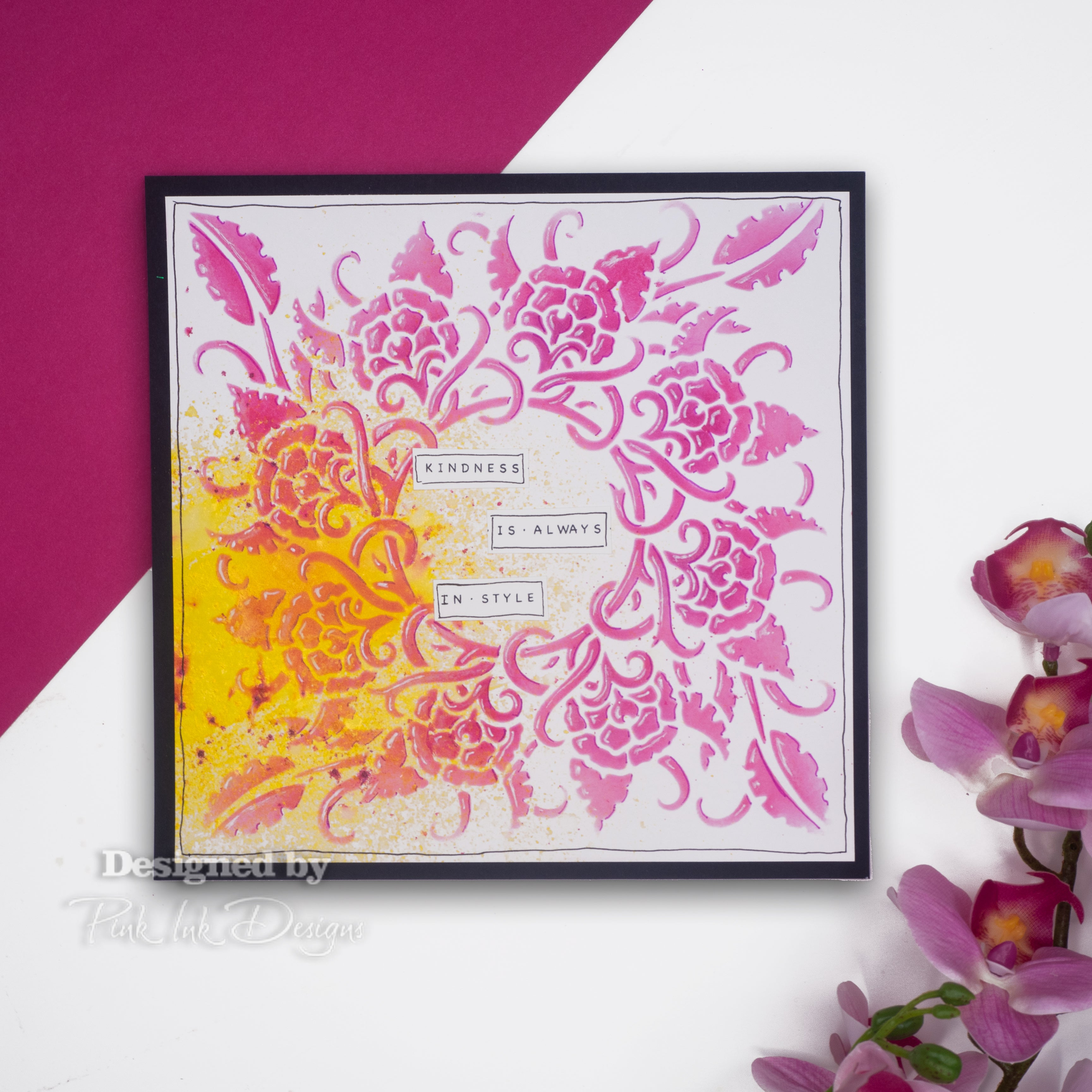 Pink Ink Designs Flowers & Vines 7 in x 7 in Stencil