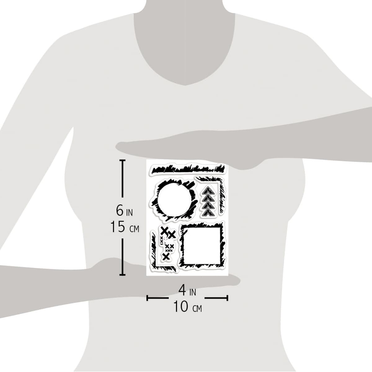 Ciao Bella Clear Stamp Set 4"x6" Grunge Frames and Borders