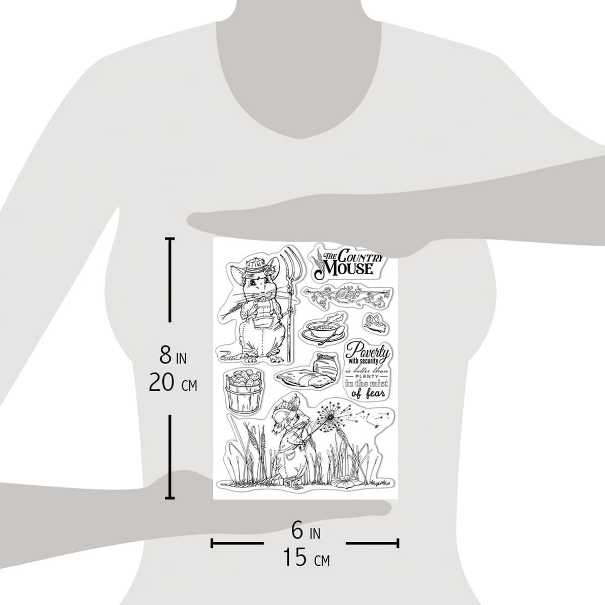 Ciao Bella Clear Stamp Set 6"x8" The Country Mouse