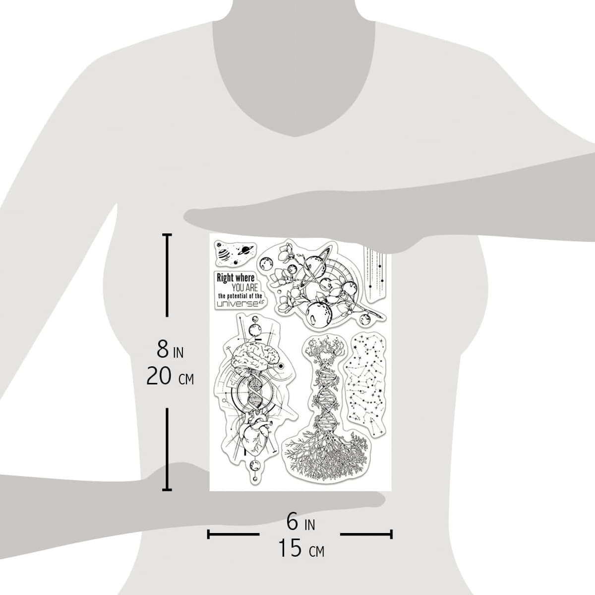 Ciao Bella Clear Stamp Set 6"x8" Universe Is Heart And Mind