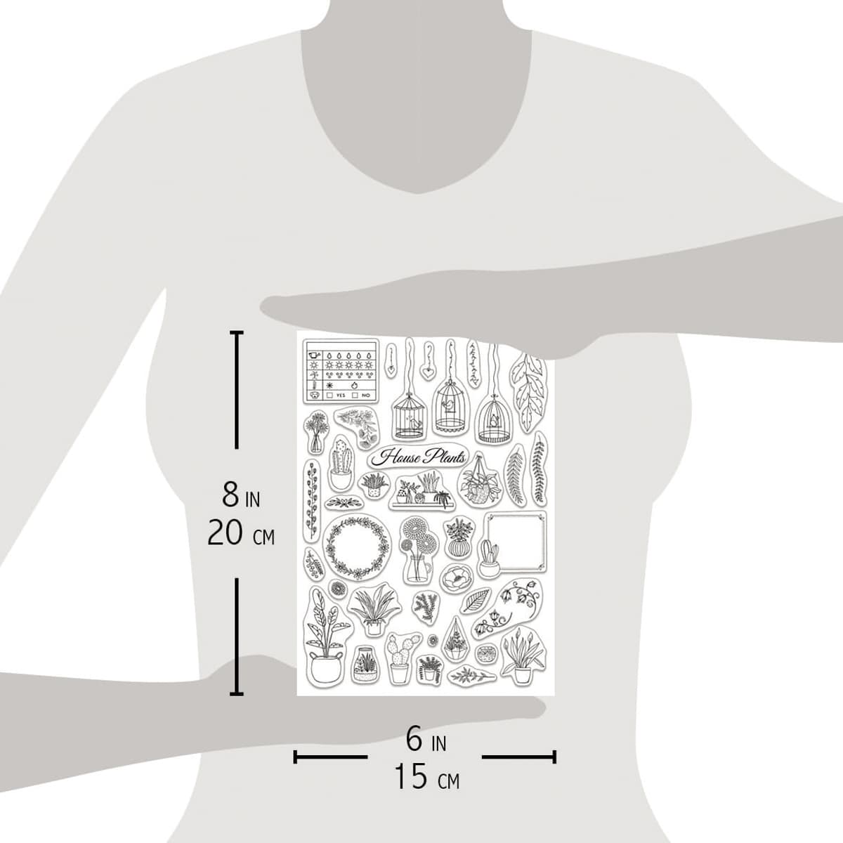 Ciao Bella Clear Stamp Set 6"x8" BuJo House Plants