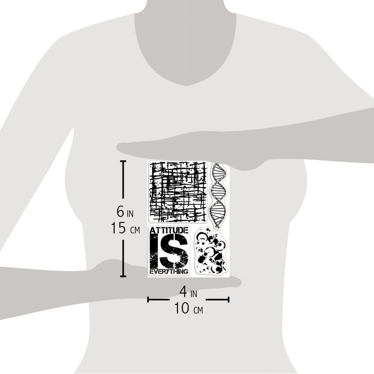 Ciao Bella Clear Stamp Set 4"x6" Attitude Is Everything