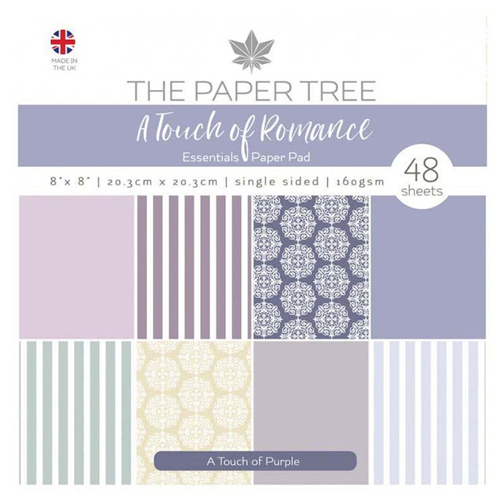 The Paper Tree A Touch of Romance 8x8 Essentials Pad - A Touch of Purple