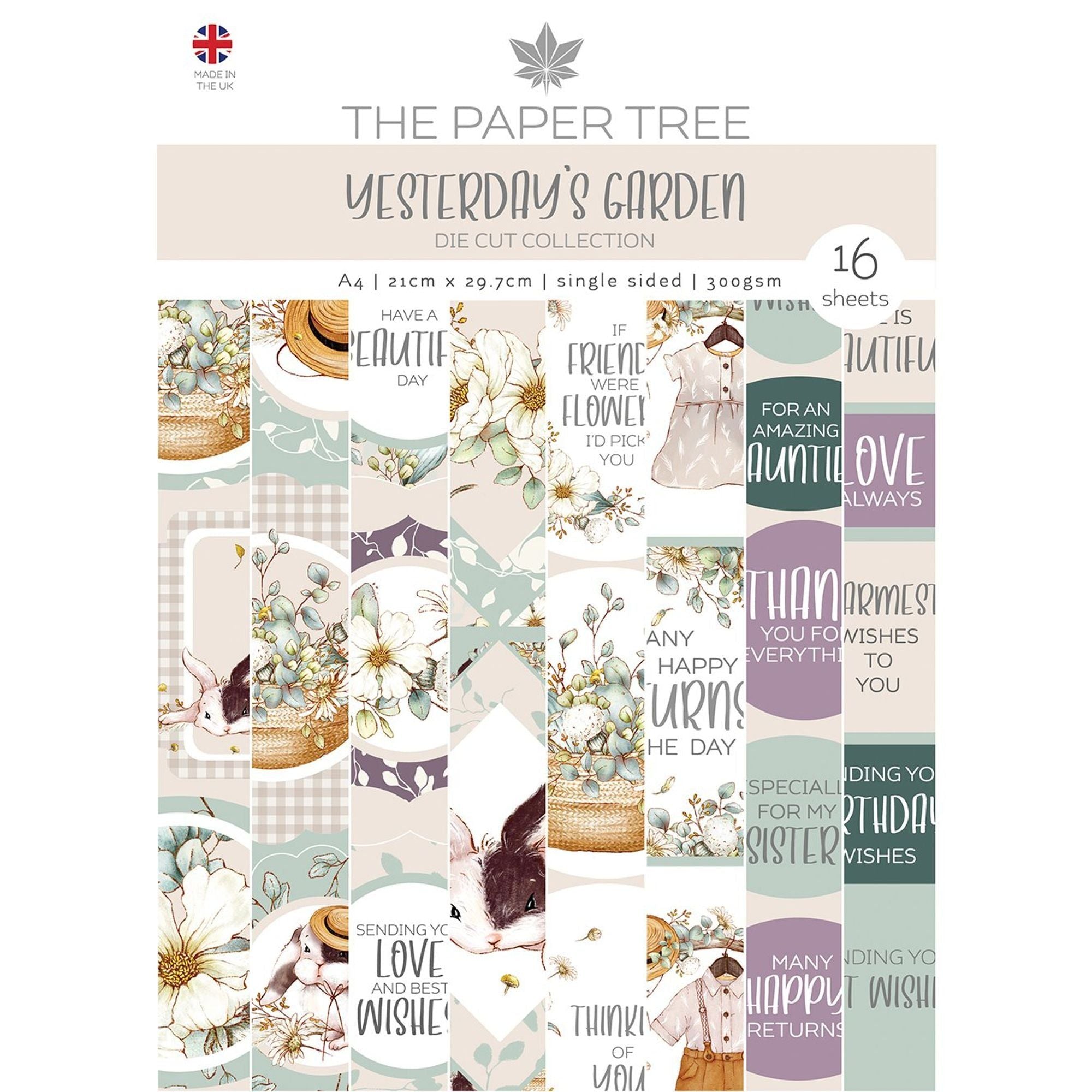 The Paper Tree Yesterdays Garden A4 Die Cut sheets