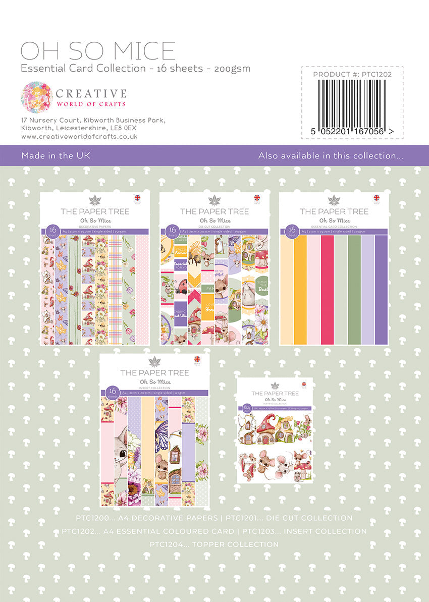 The Paper Tree Oh So Mice A4 Essential Colour Card