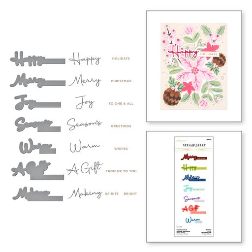 Christmas Die & Glimmer Sentiments Hot Foil Plate & Die Set from the C