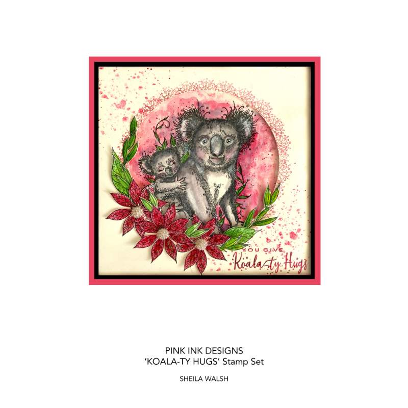 Pink Ink Designs Koala-ty Hugs 6 in x 8 in Clear Stamp Set