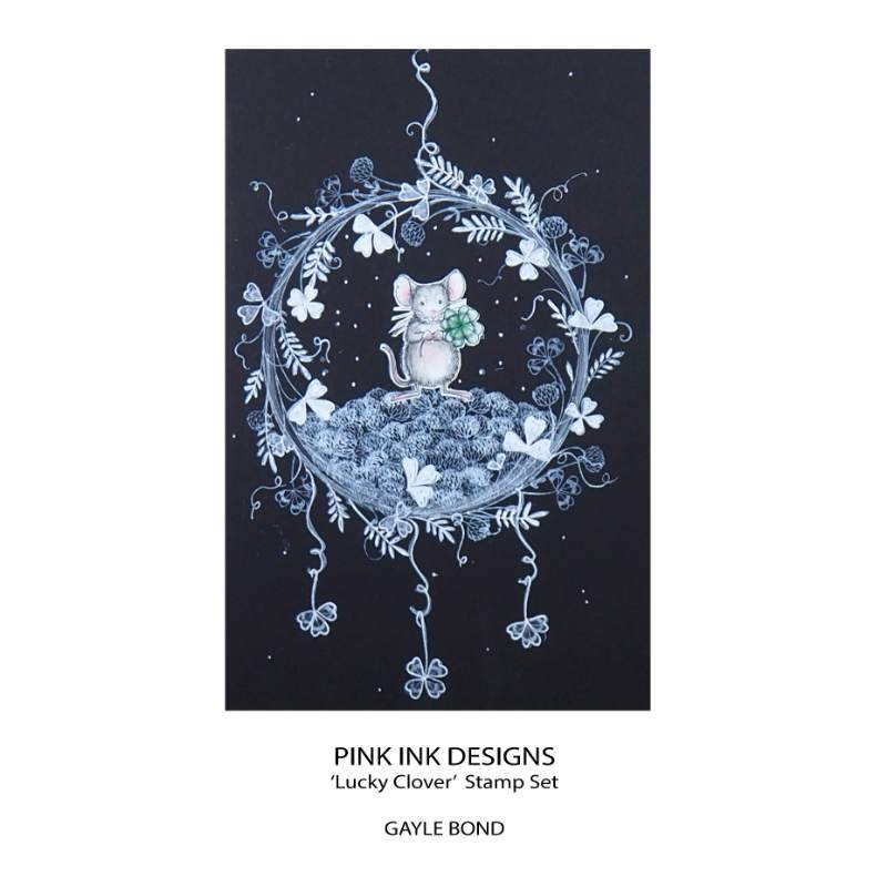 Pink Ink Designs Lucky Clover 6 in x 8 in Clear Stamp Set