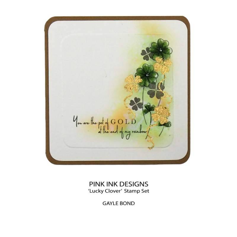 Pink Ink Designs Lucky Clover 6 in x 8 in Clear Stamp Set
