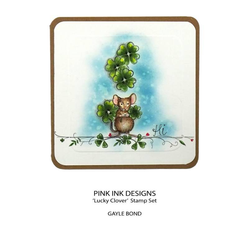 Pink Ink Designs Lucky Clover 6 in x 8 in Clear Stamp Set