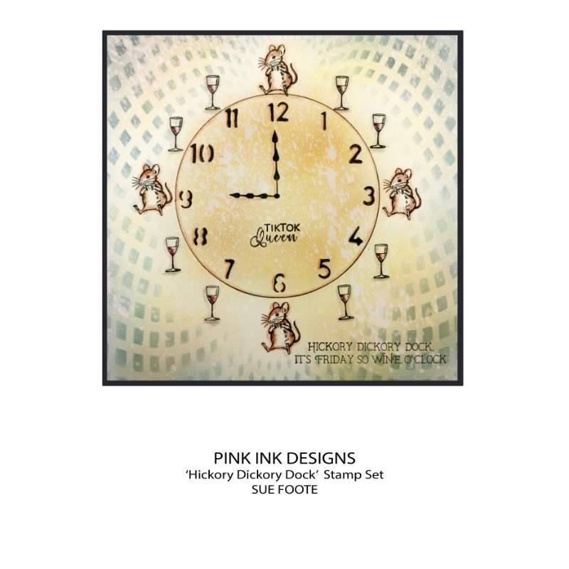 Pink Ink Designs Hickory Dickory Dock 6 in x 8 in Clear Stamp Set