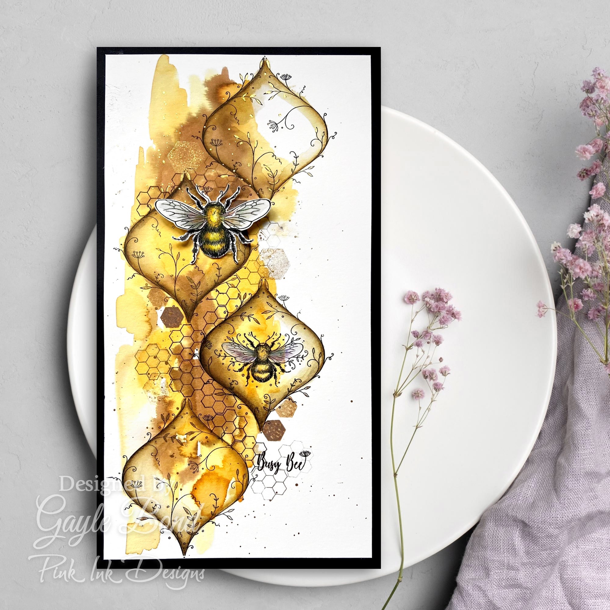 Pink Ink Designs The Flight Of The Bumblebee 6 in x 8 in Clear Stamp Set