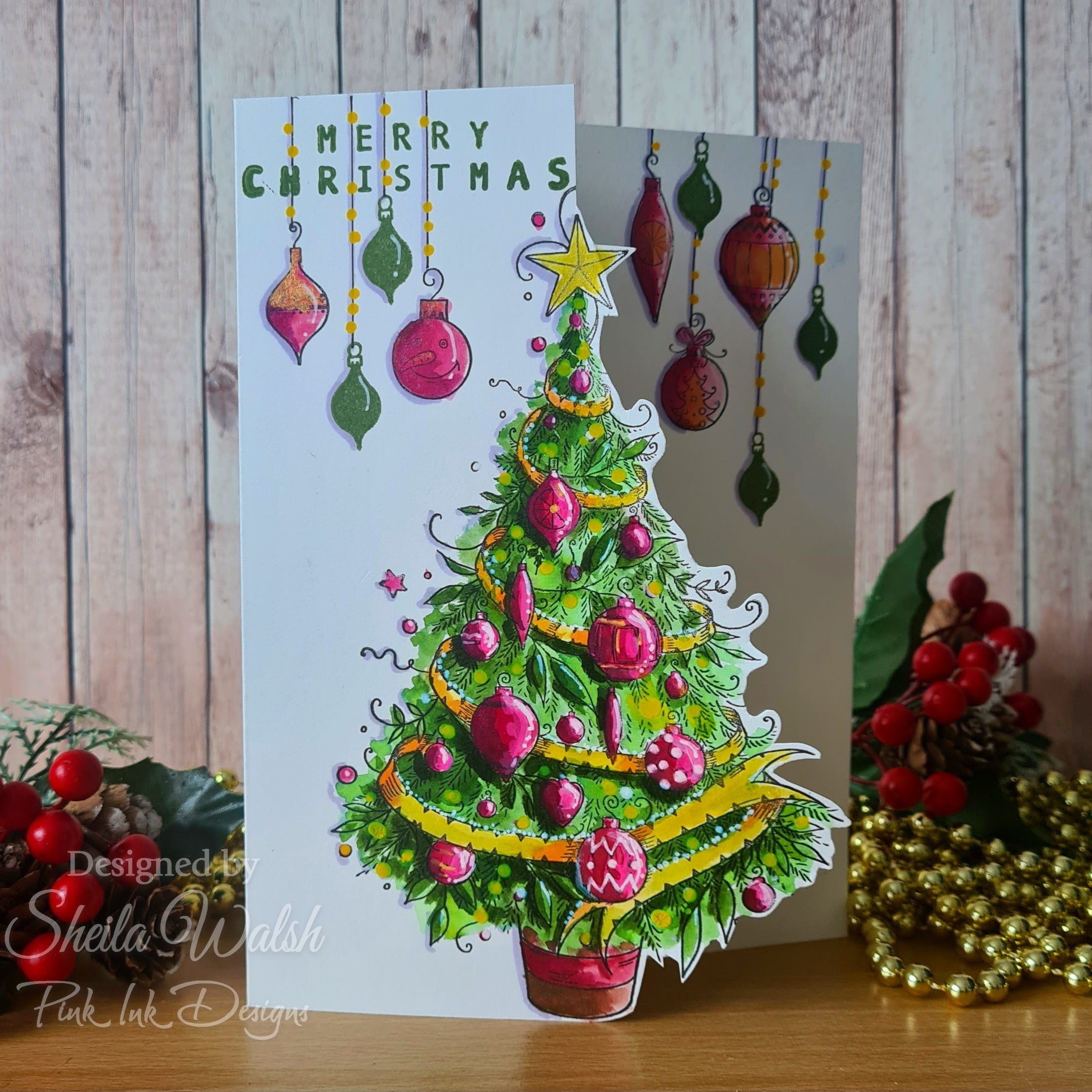 Pink Ink Designs Oh Christmas Tree 6 in x 8 in Clear Stamp Set