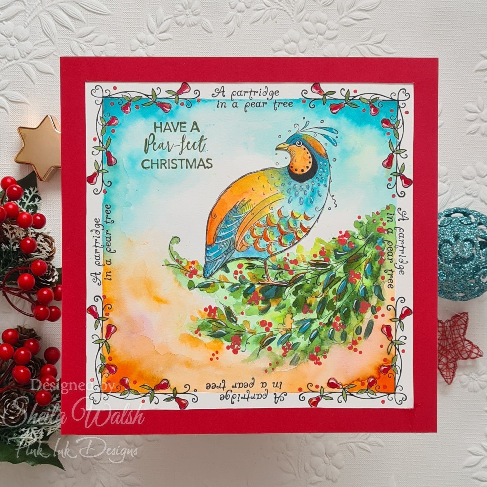 Pink Ink Designs Partridge In A Pear Tree 6 in x 8 in Clear Stamp Set